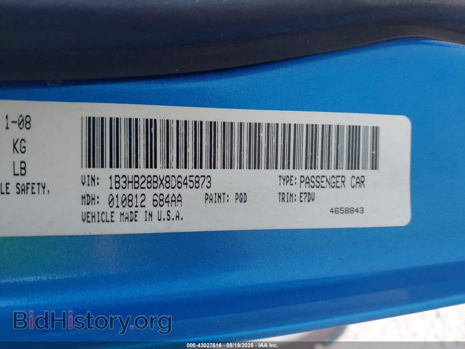2008 DODGE CALIBER - VIN: 1B3HB28BX8D645873 - Фото 9