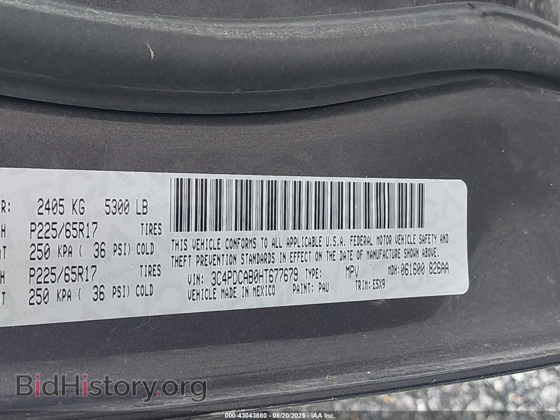 2017 DODGE JOURNEY - VIN: 3C4PDCAB0HT677679 - Фото 9
