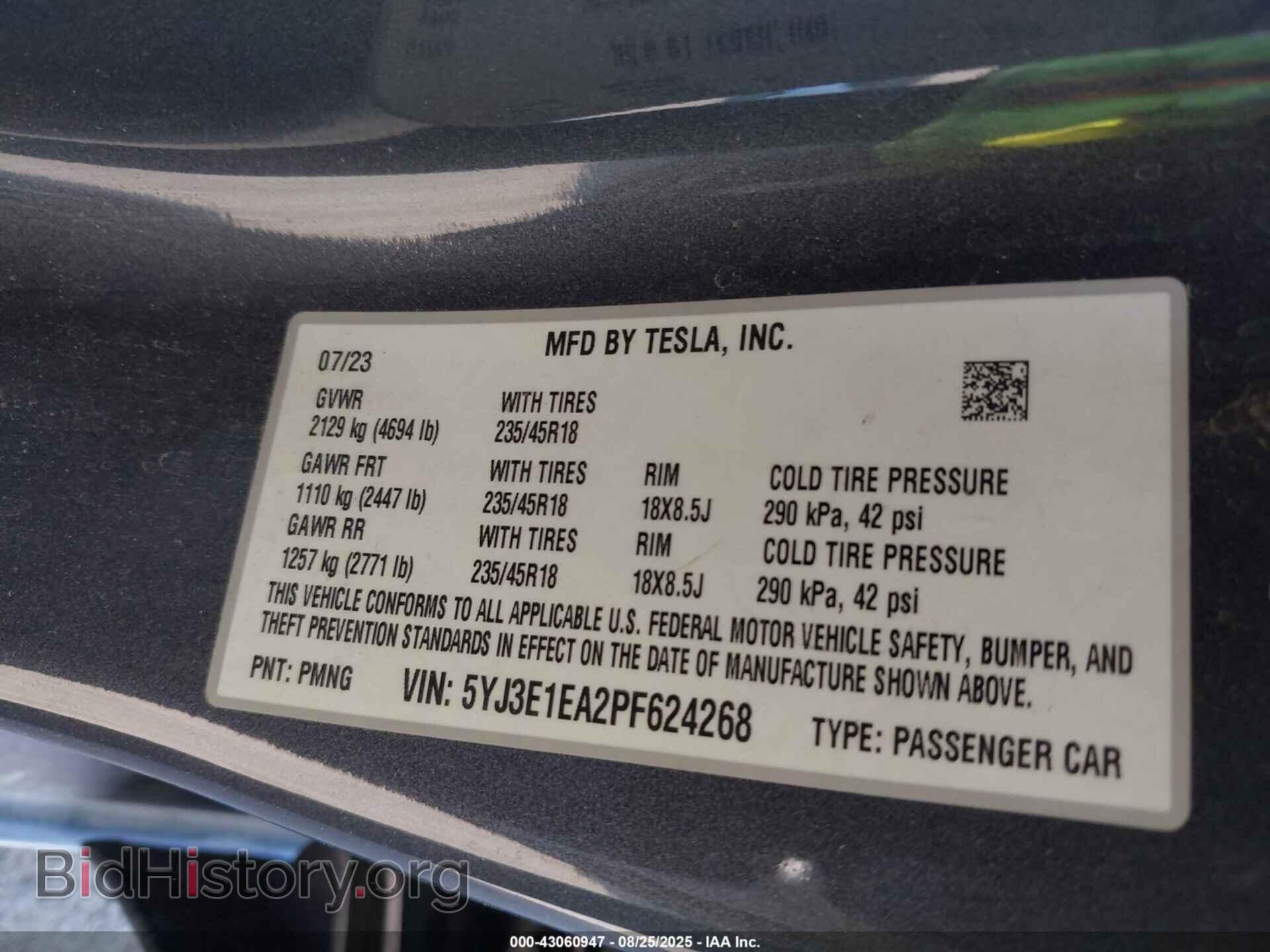 2023 TESLA MODEL 3 - VIN: 5YJ3E1EA2PF624268 - Фото 9