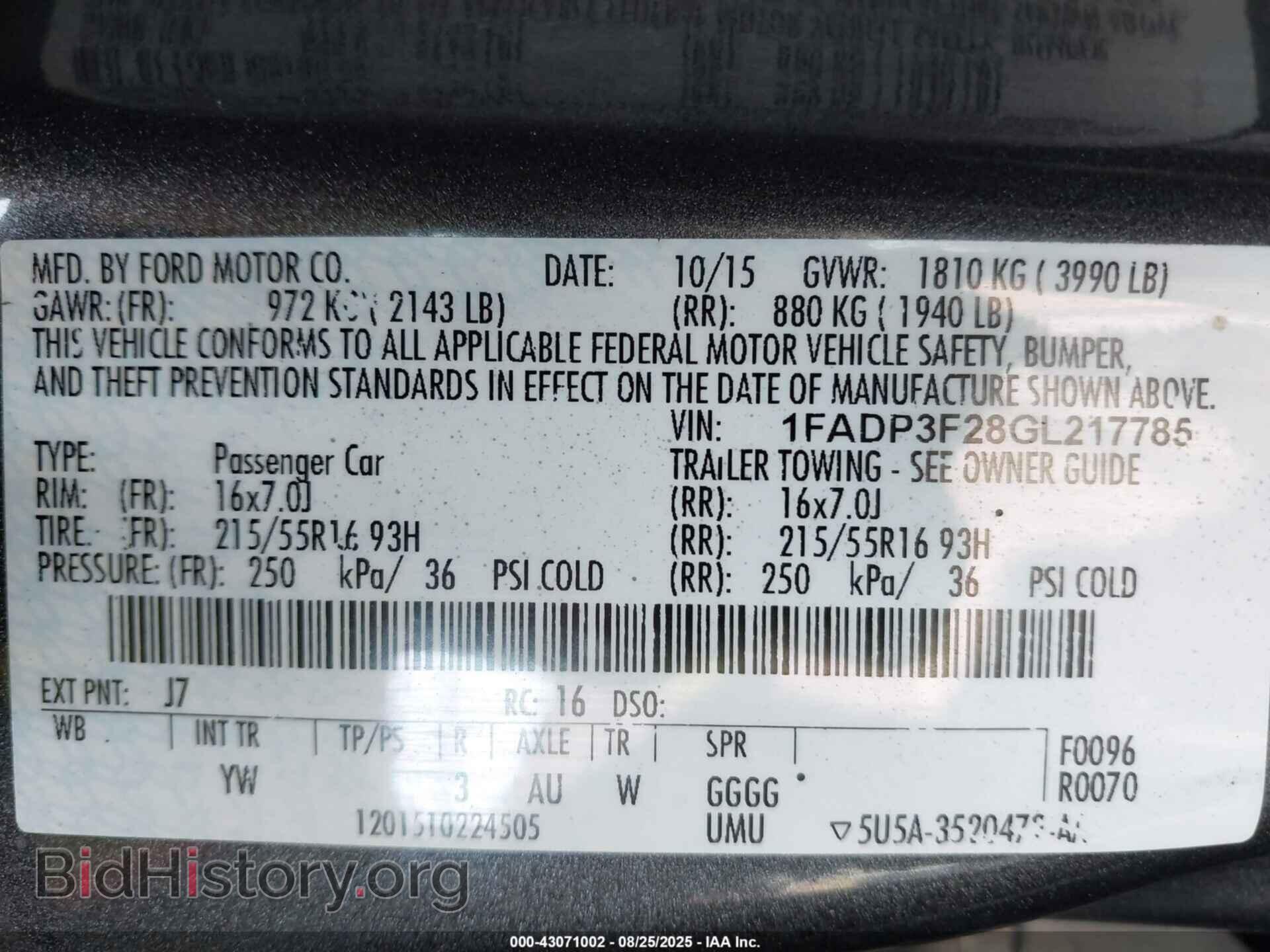 2016 FORD FOCUS - VIN: 1FADP3F28GL217785 - Фото 9