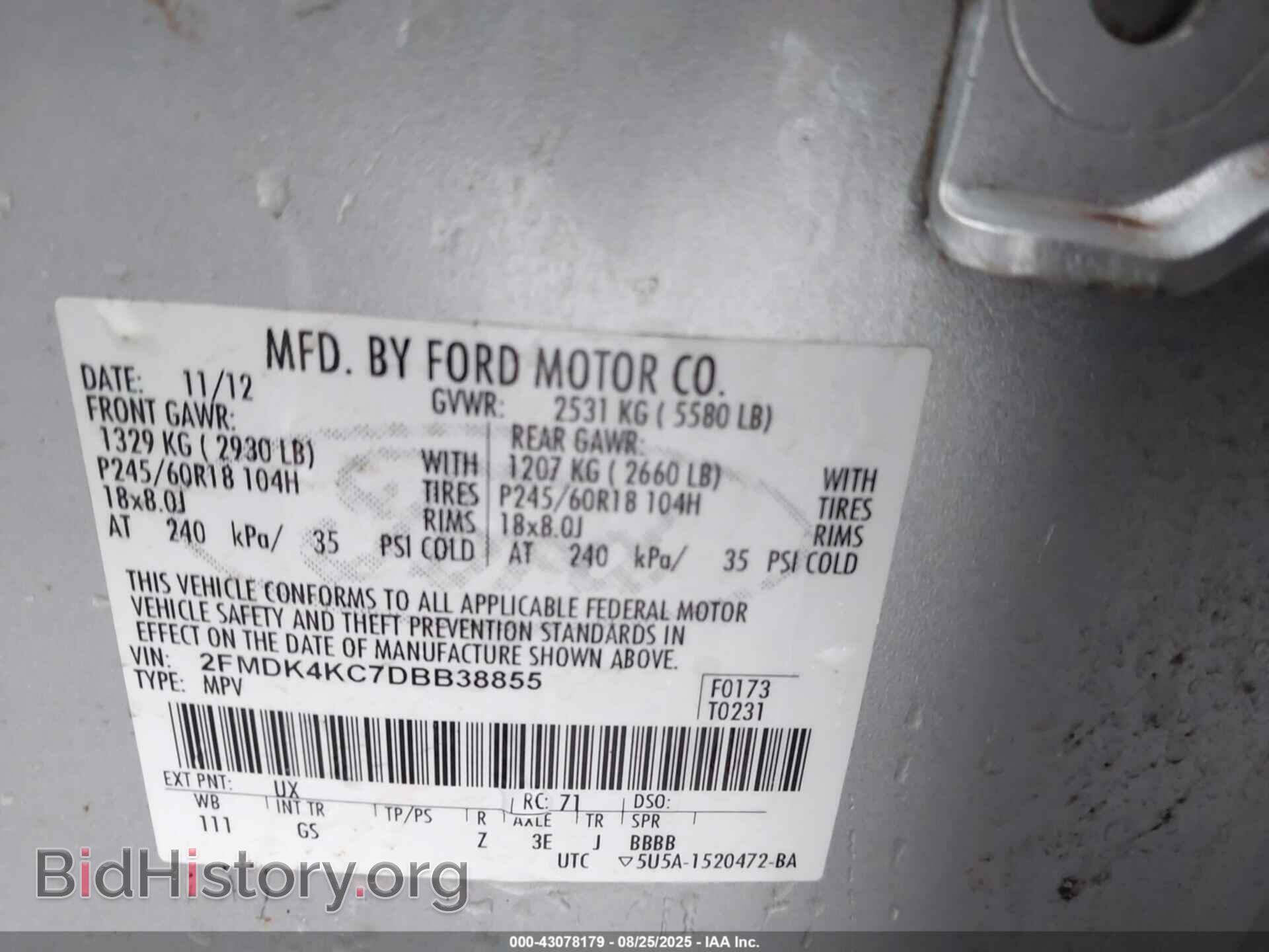 2013 FORD EDGE - VIN: 2FMDK4KC7DBB38855 - Photo 9