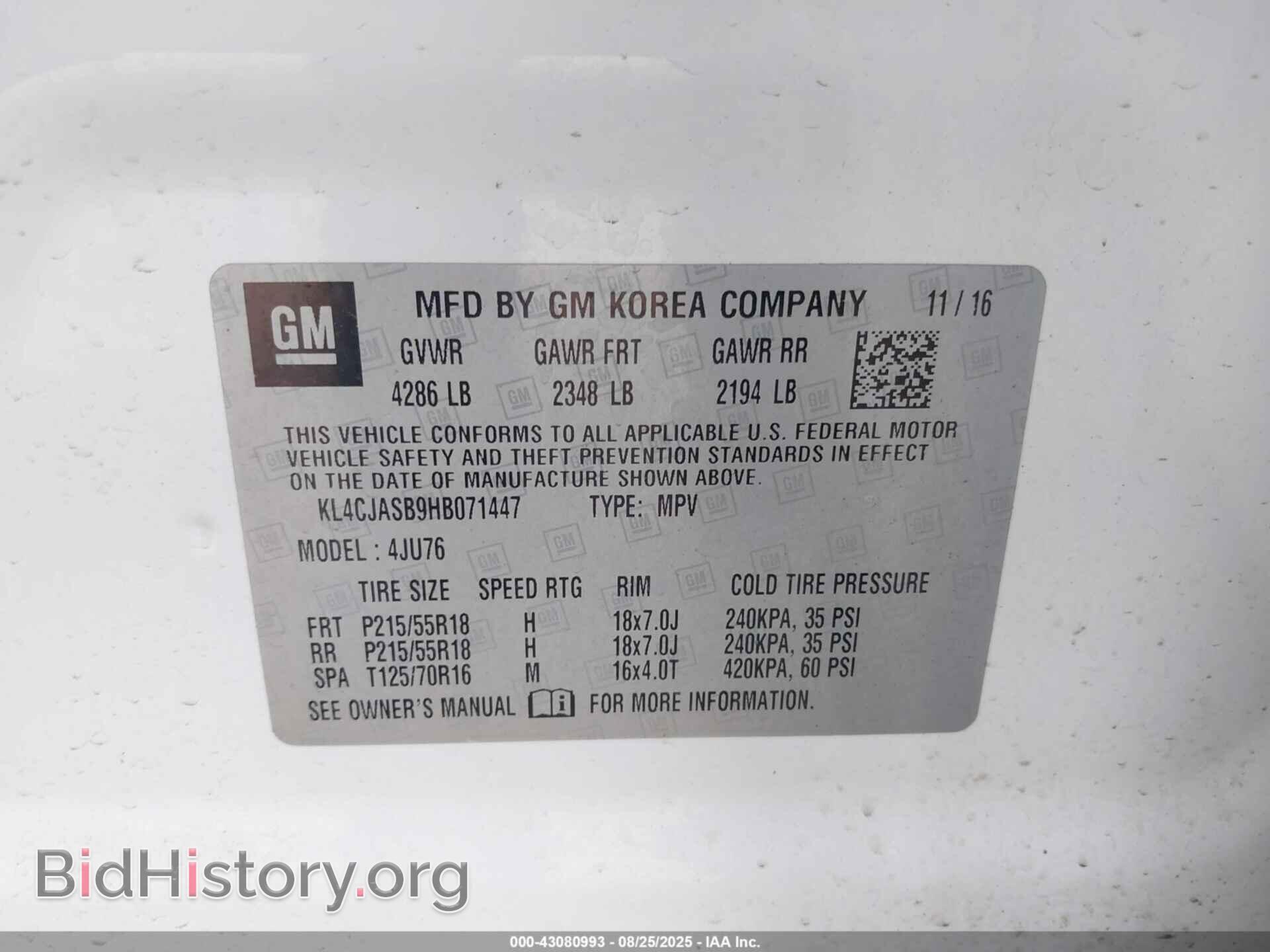 2017 BUICK ENCORE - VIN: KL4CJASB9HB071447 - Photo 9