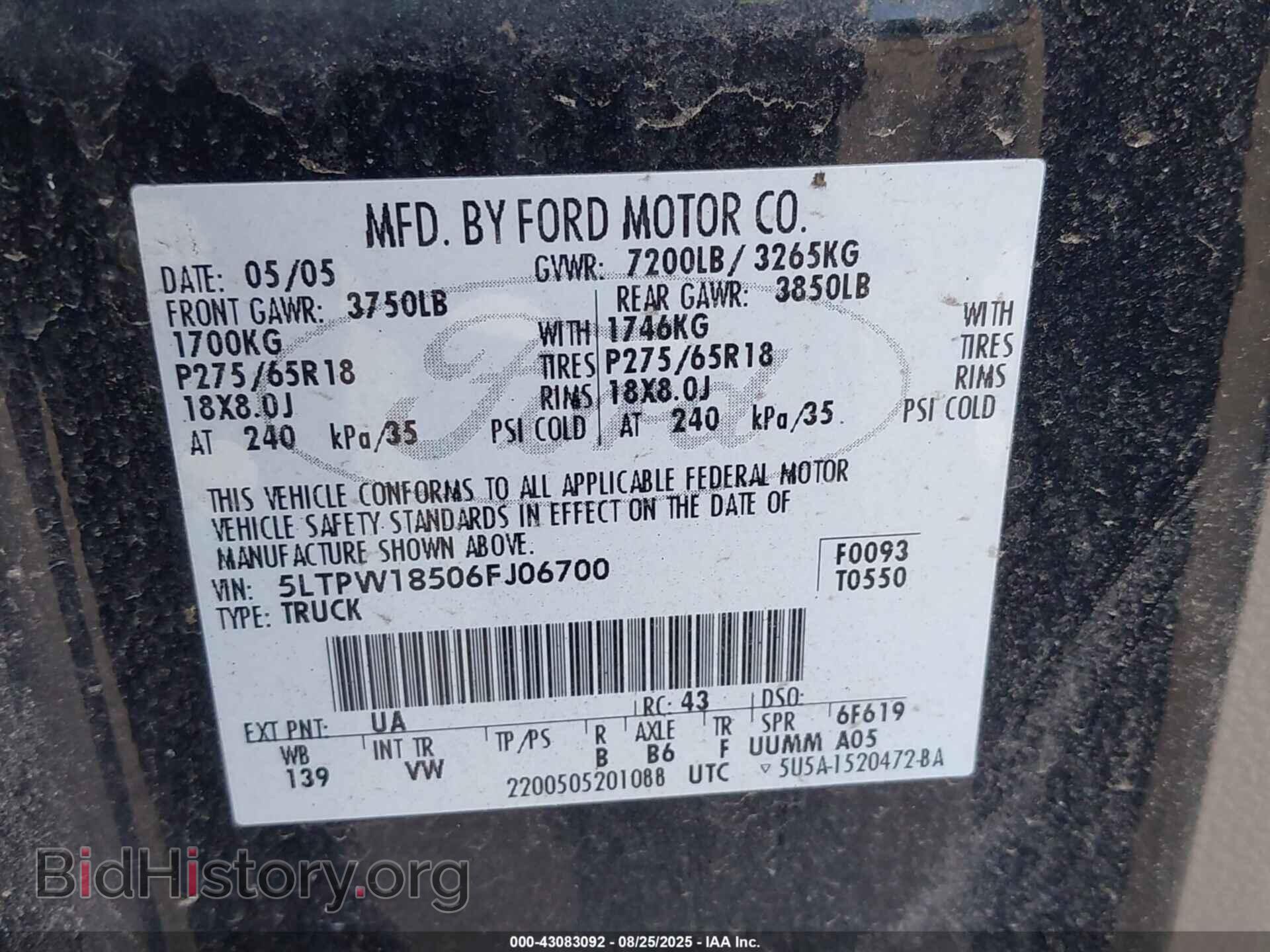 2006 LINCOLN MARK LT - VIN: 5LTPW18506FJ06700 - Фото 9