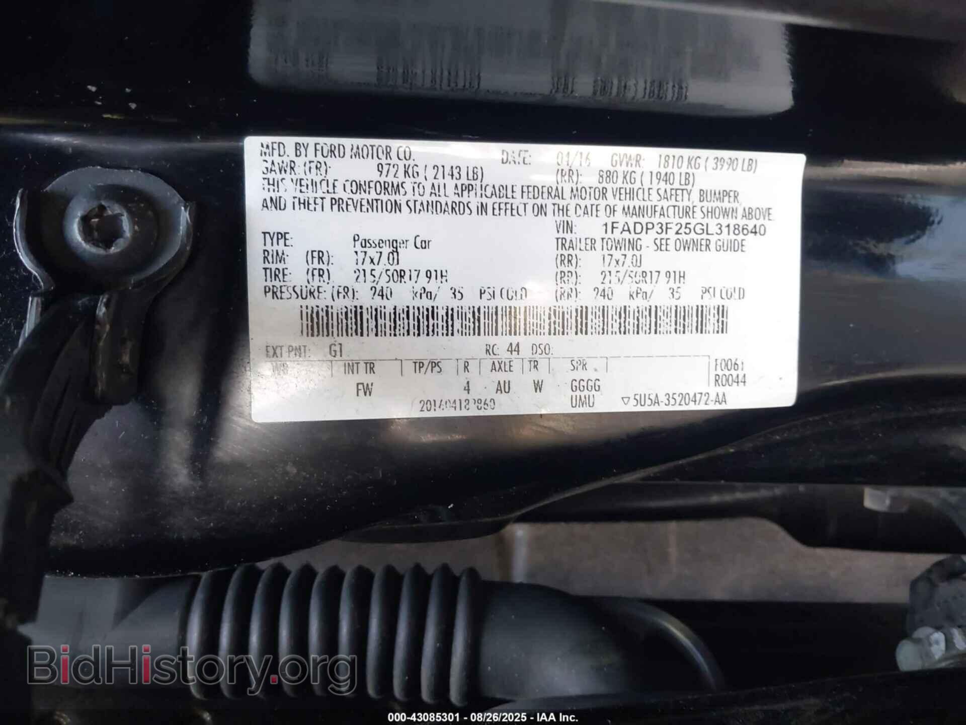 2016 FORD FOCUS - VIN: 1FADP3F25GL318640 - Фото 9