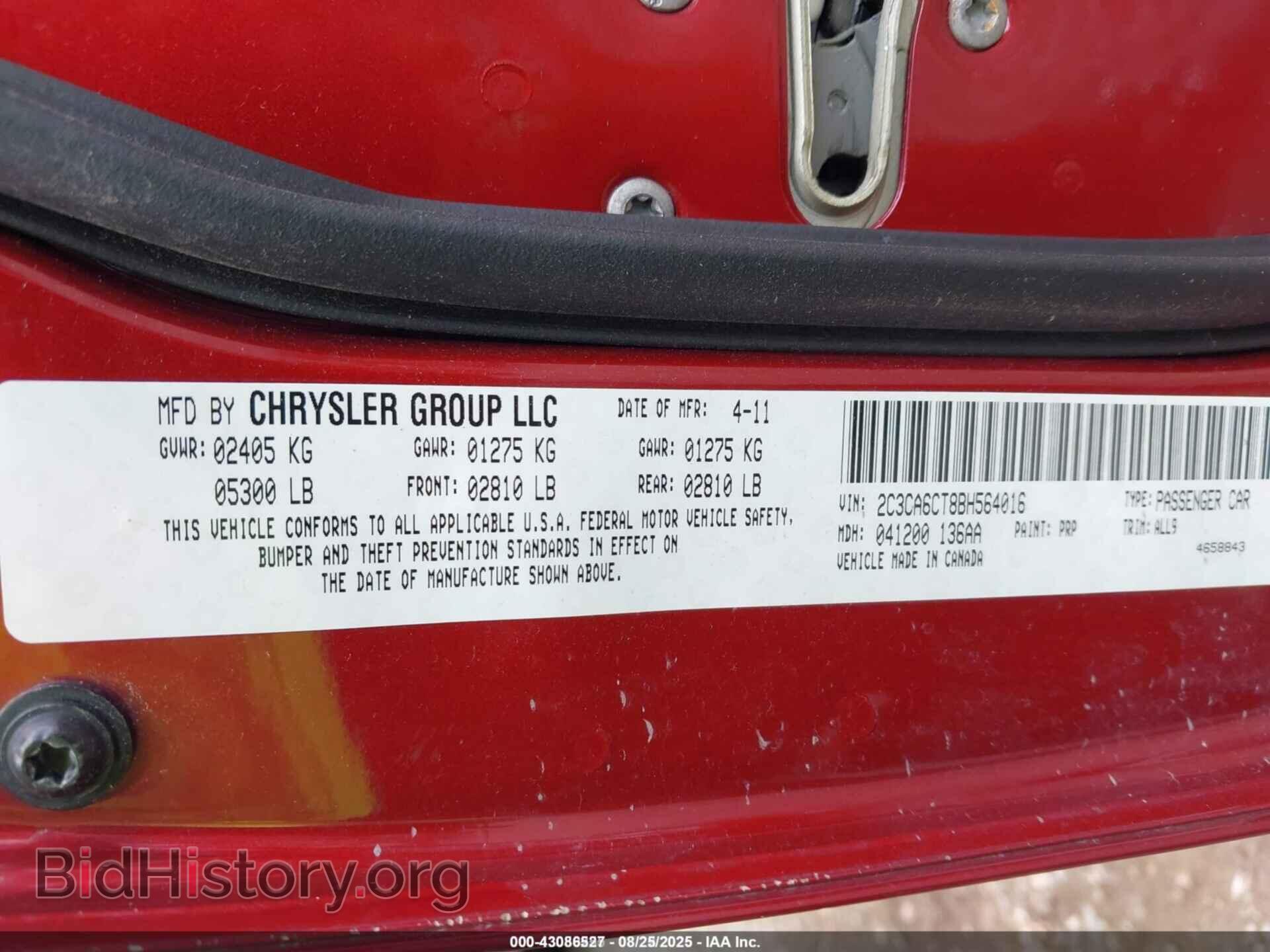 2011 CHRYSLER 300C - VIN: 2C3CA6CT8BH564016 - Фото 9
