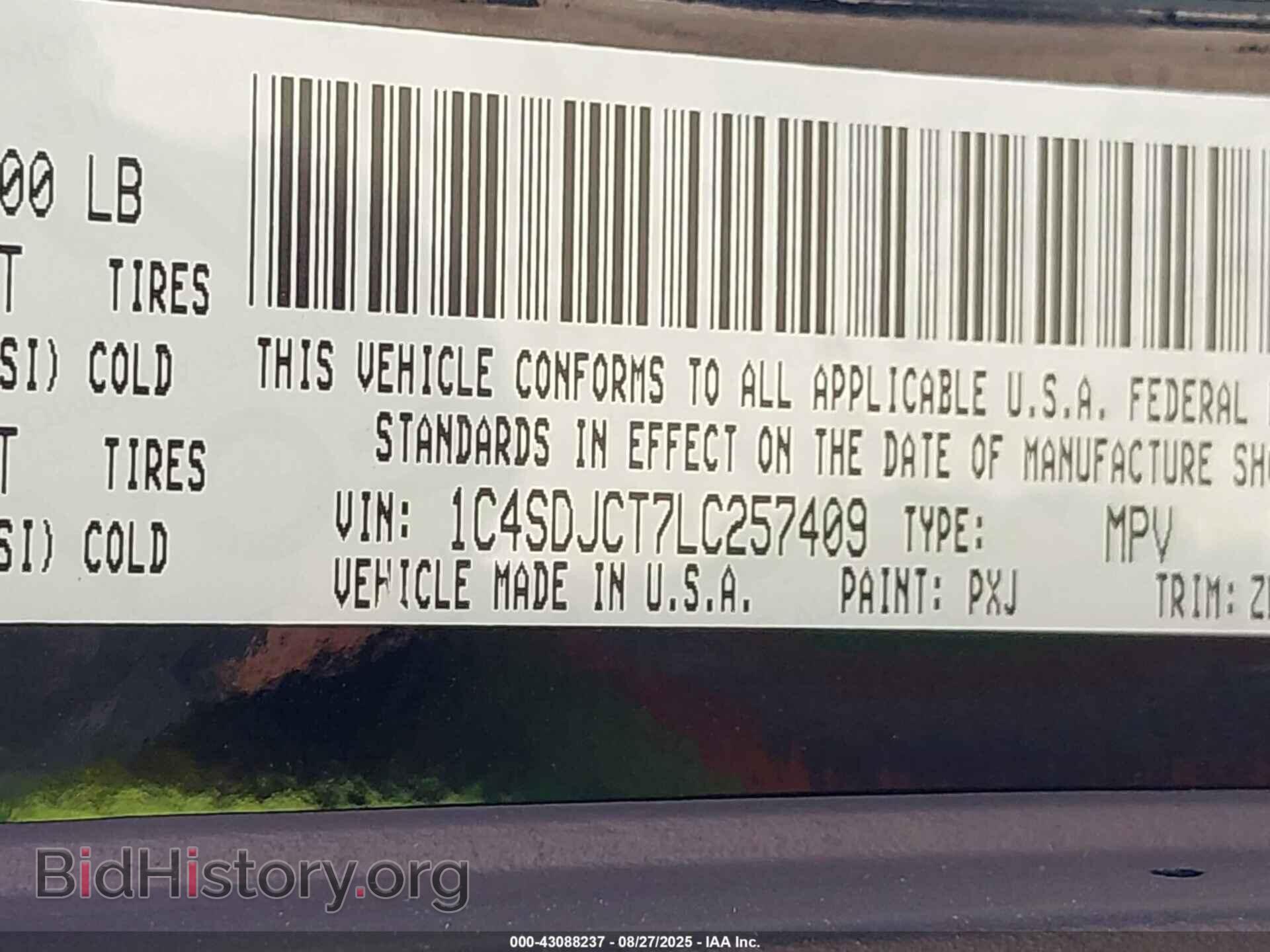 2020 DODGE DURANGO - VIN: 1C4SDJCT7LC257409 - Фото 9