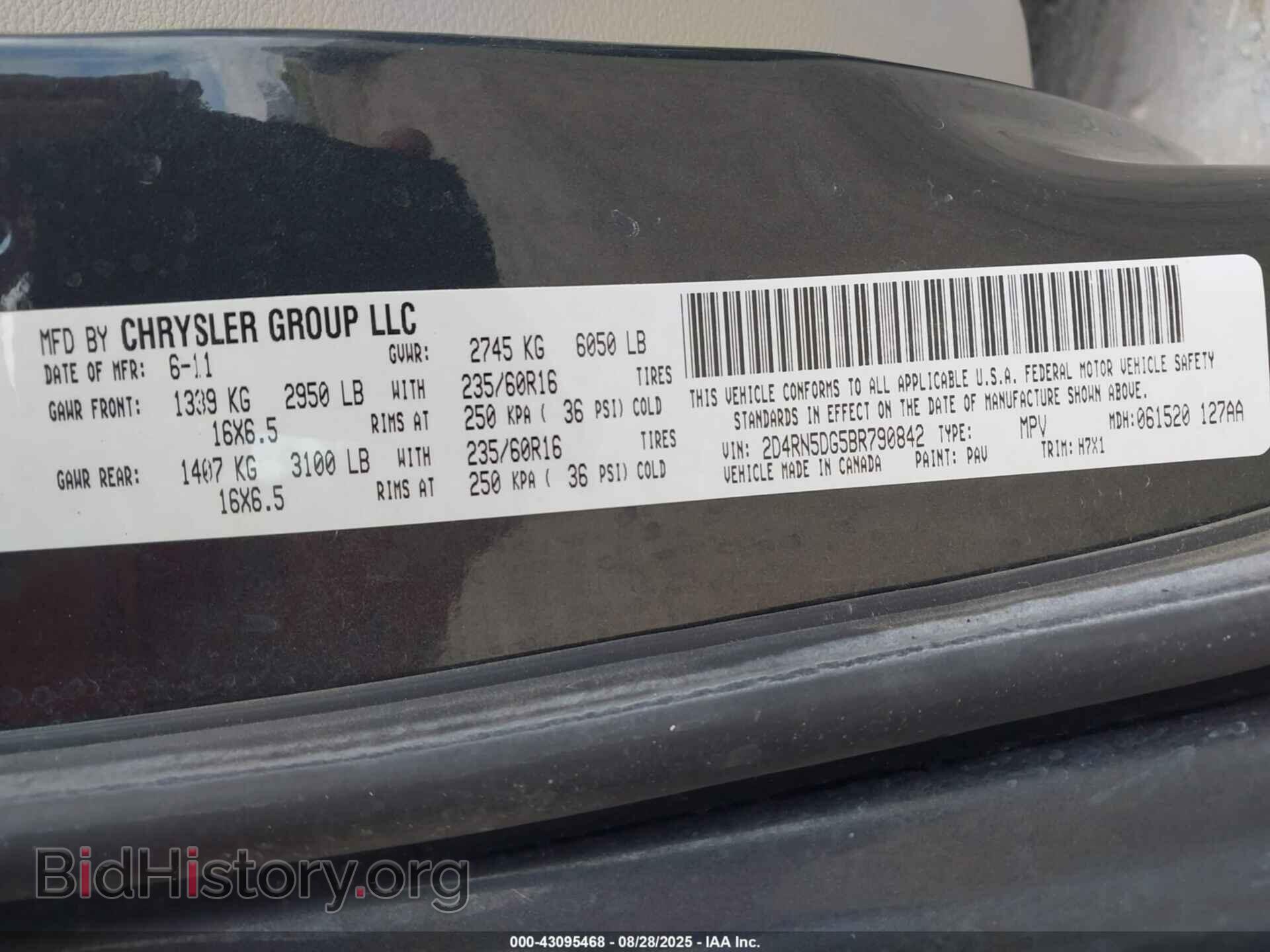 2011 DODGE GRAND CARAVAN - VIN: 2D4RN5DG5BR790842 - Фото 9
