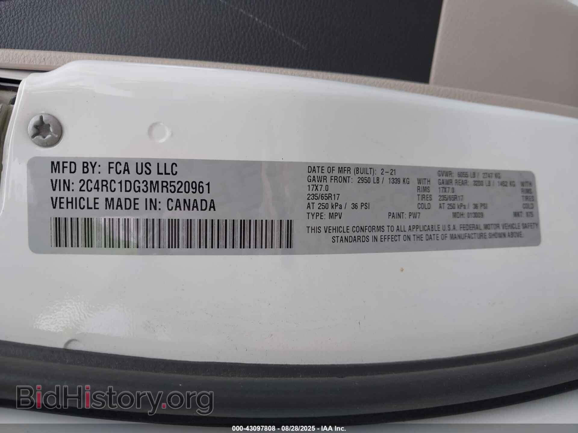 2021 CHRYSLER VOYAGER - VIN: 2C4RC1DG3MR520961 - Фото 9