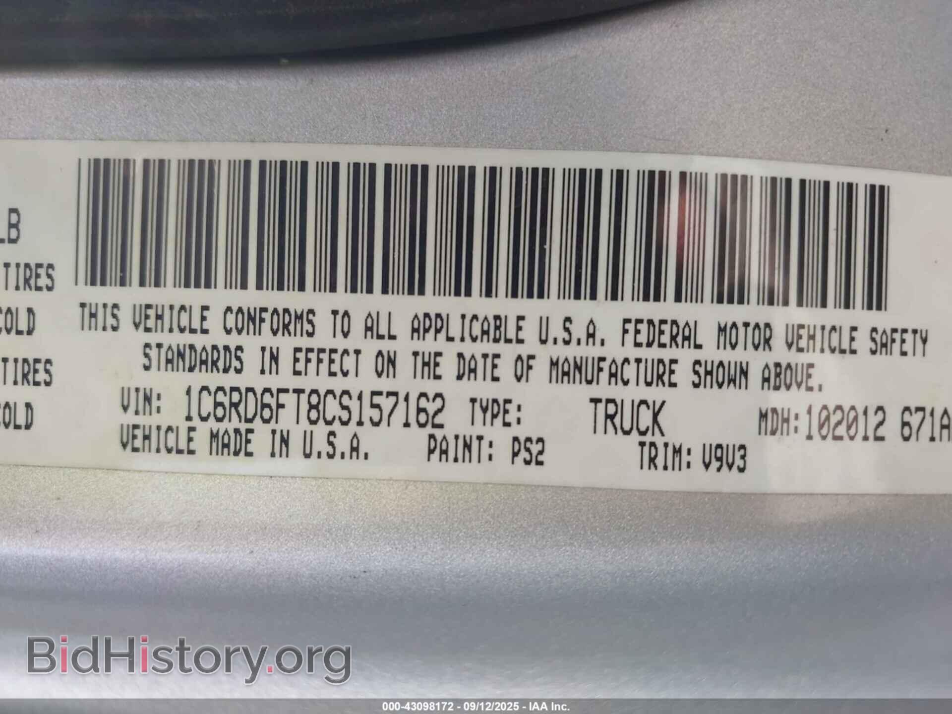 2012 RAM 1500 - VIN: 1C6RD6FT8CS157162 - Photo 9