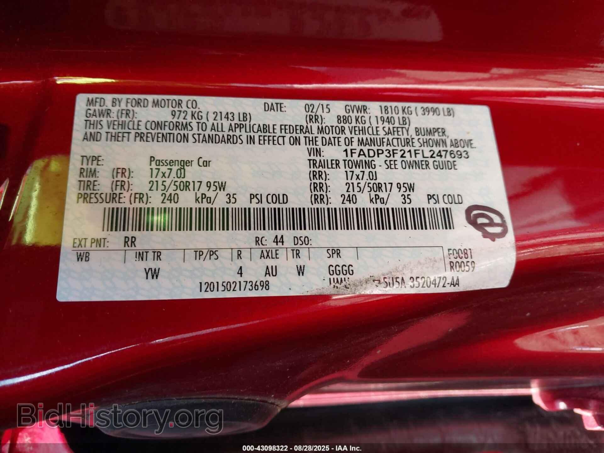 2015 FORD FOCUS - VIN: 1FADP3F21FL247693 - Photo 9