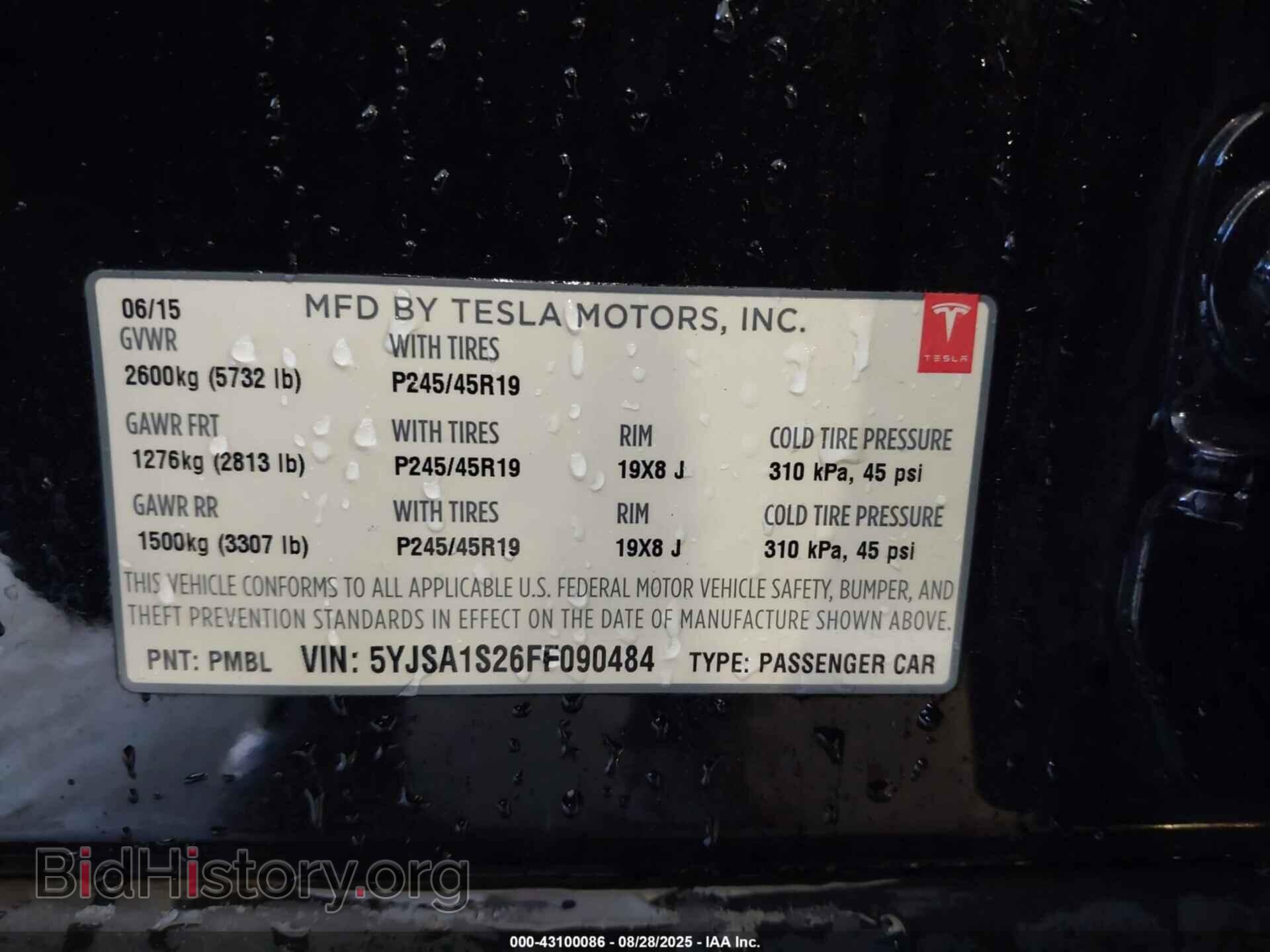 2015 TESLA MODEL S - VIN: 5YJSA1S26FF090484 - Photo 9