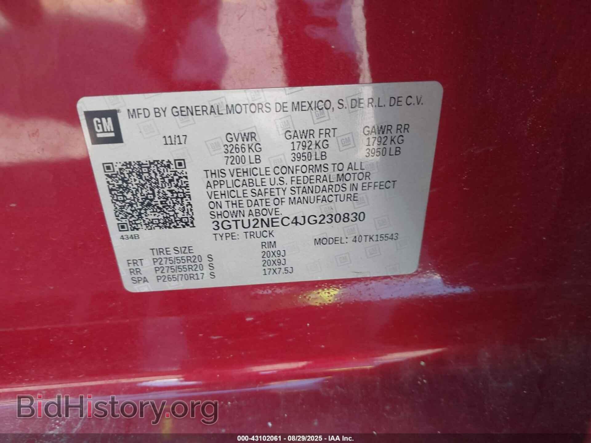 2018 GMC SIERRA 1500 - VIN: 3GTU2NEC4JG230830 - Фото 9