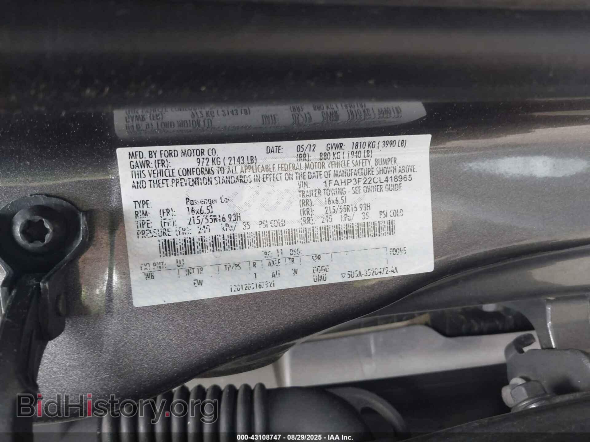 2012 FORD FOCUS - VIN: 1FAHP3F22CL418965 - Photo 9