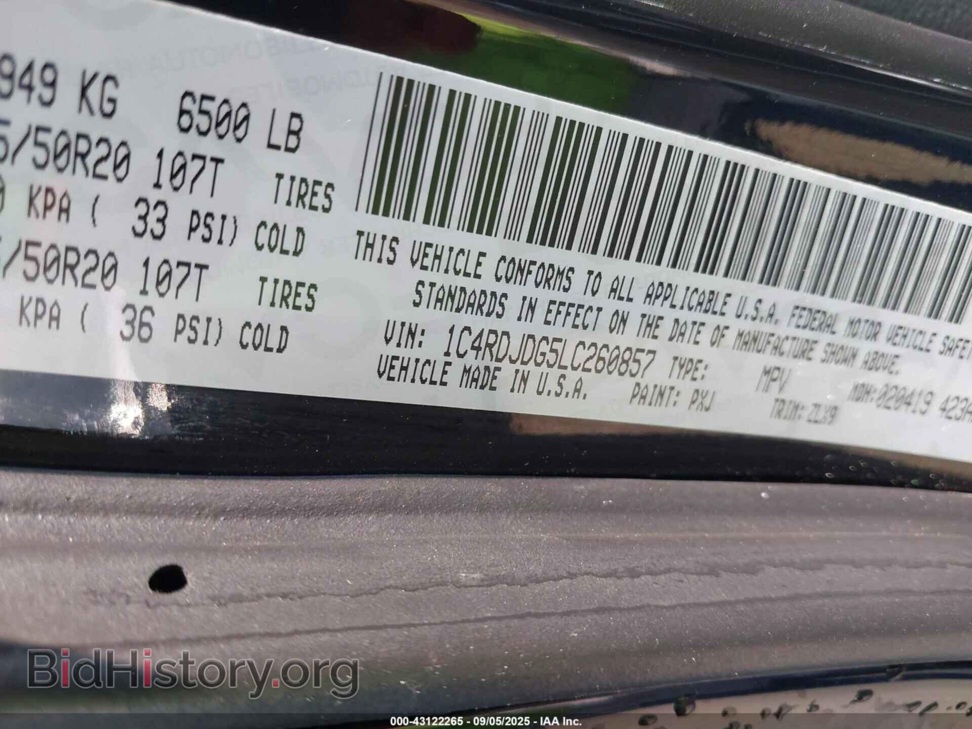 2020 DODGE DURANGO - VIN: 1C4RDJDG5LC260857 - Фото 9