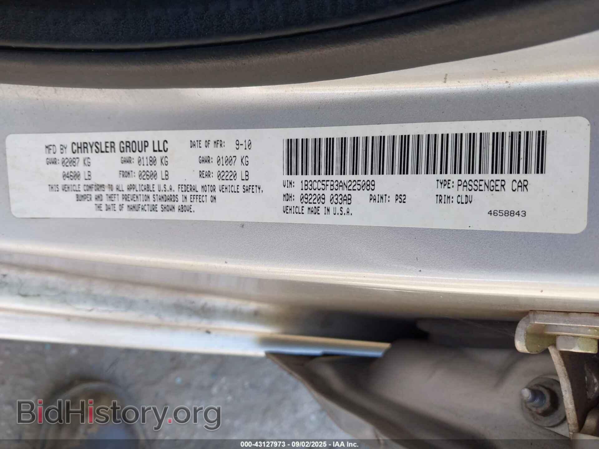 2010 DODGE AVENGER - VIN: 1B3CC5FB3AN225089 - Photo 9