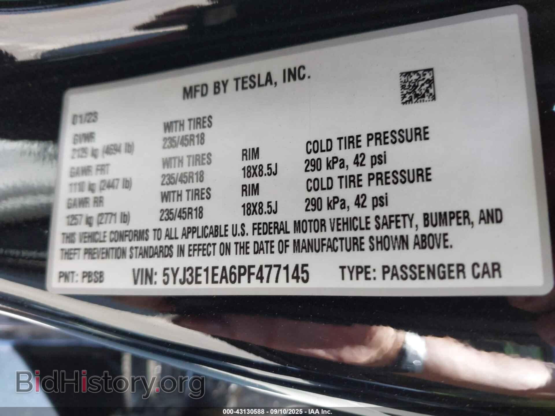 2023 TESLA MODEL 3 - VIN: 5YJ3E1EA6PF477145 - Фото 9