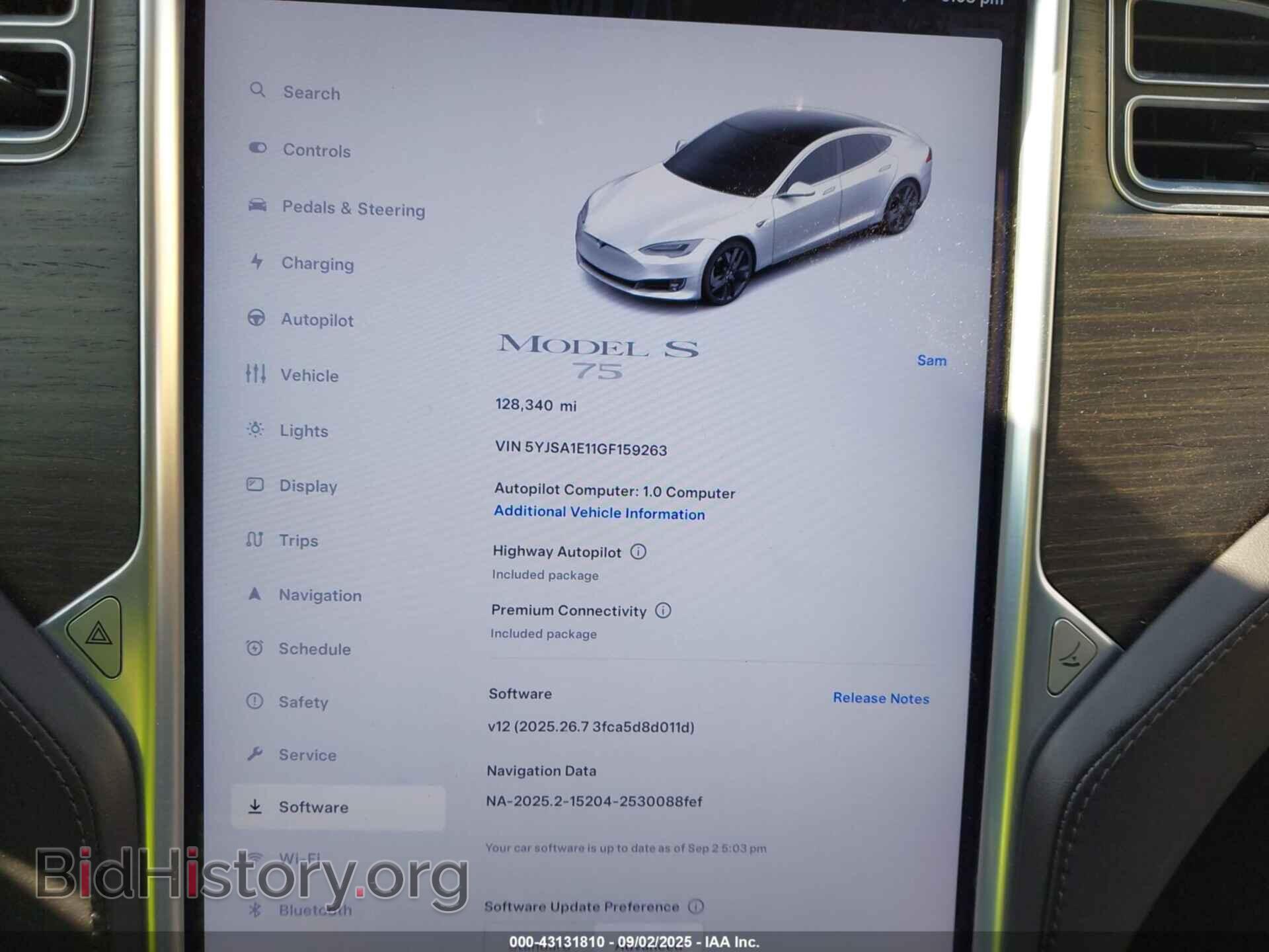 2016 TESLA MODEL S - VIN: 5YJSA1E11GF159263 - Photo 7