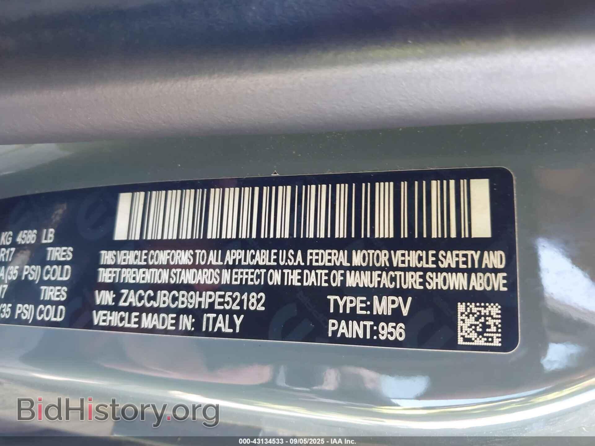 2017 JEEP RENEGADE - VIN: ZACCJBCB9HPE52182 - Фото 9