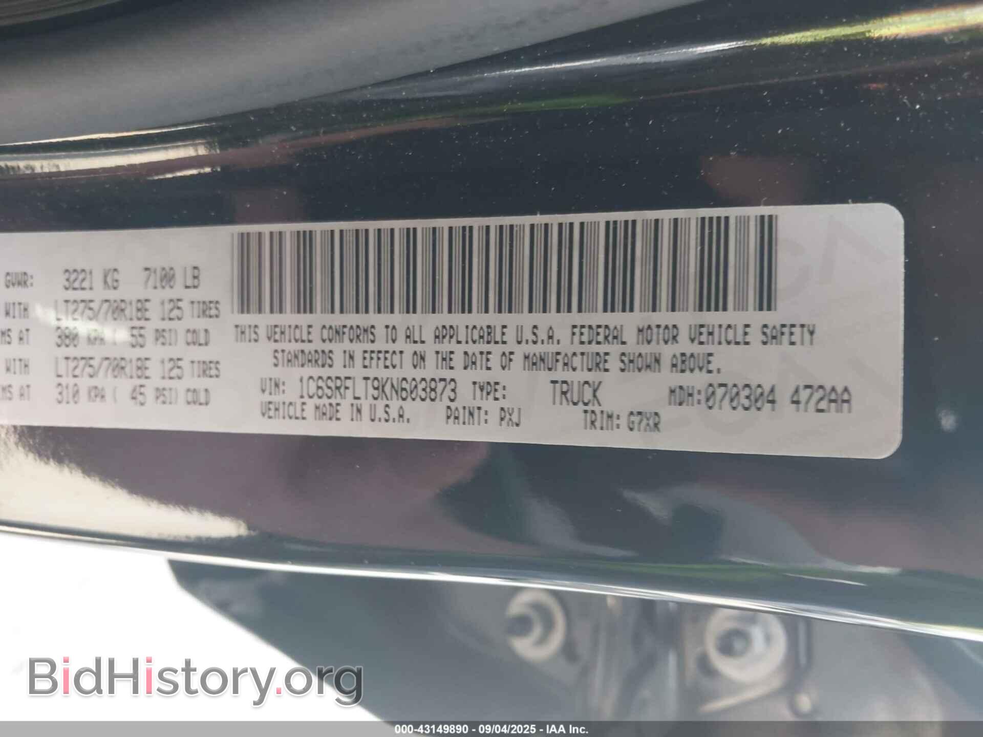 2019 RAM 1500 - VIN: 1C6SRFLT9KN603873 - Фото 9