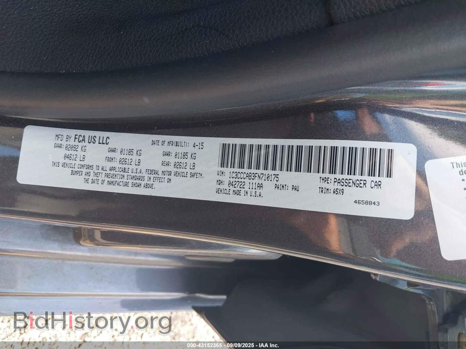 2015 CHRYSLER 200 - VIN: 1C3CCCAB3FN710175 - Photo 9