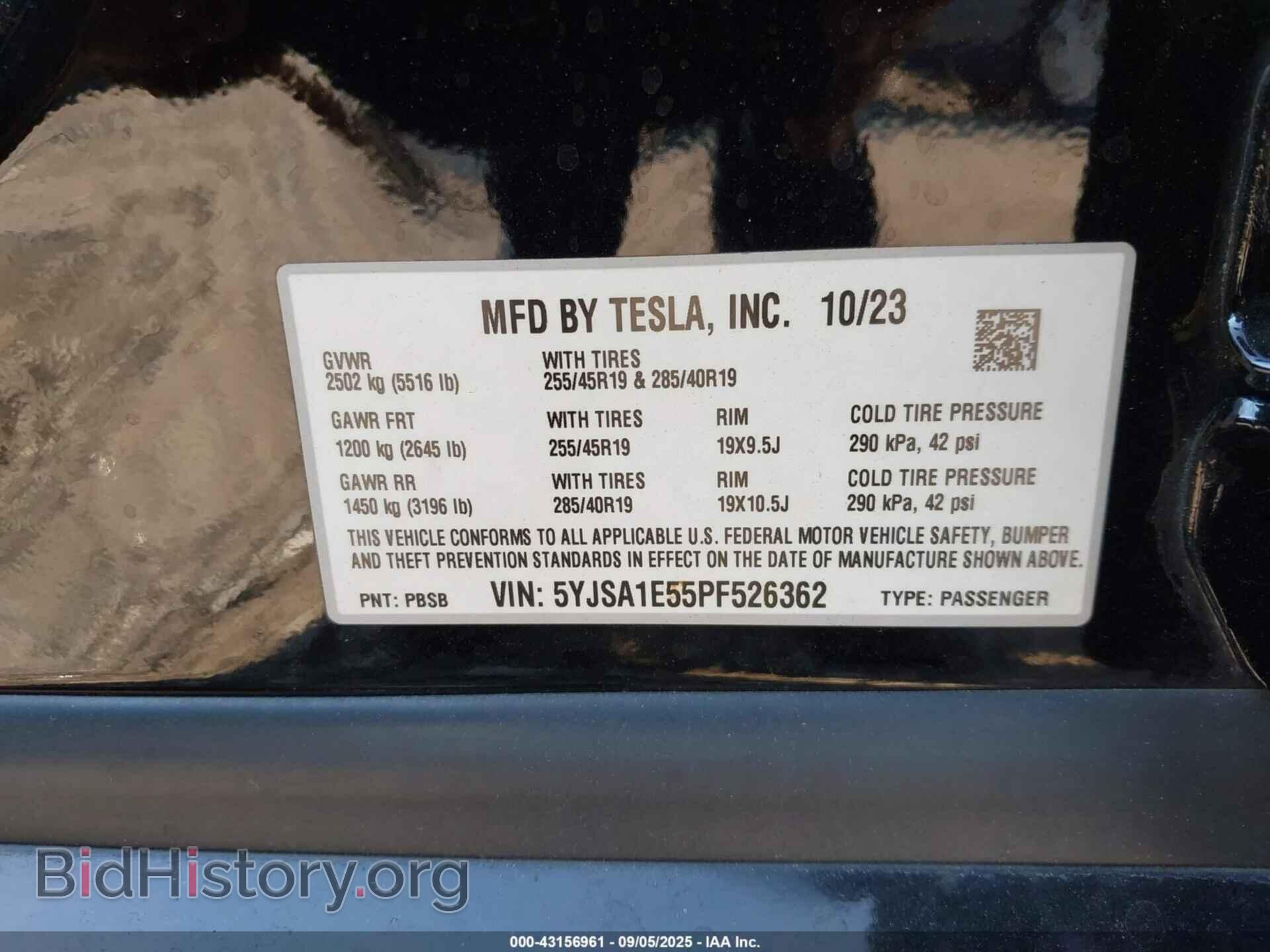2023 TESLA MODEL S - VIN: 5YJSA1E55PF526362 - Photo 9