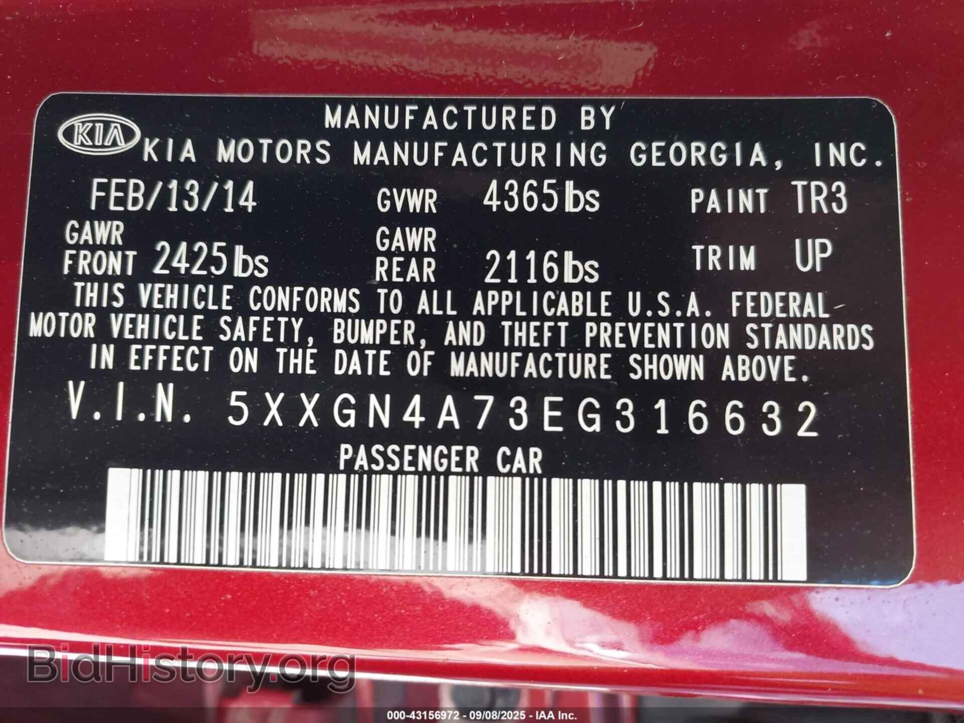 2014 KIA OPTIMA - VIN: 5XXGN4A73EG316632 - Photo 9