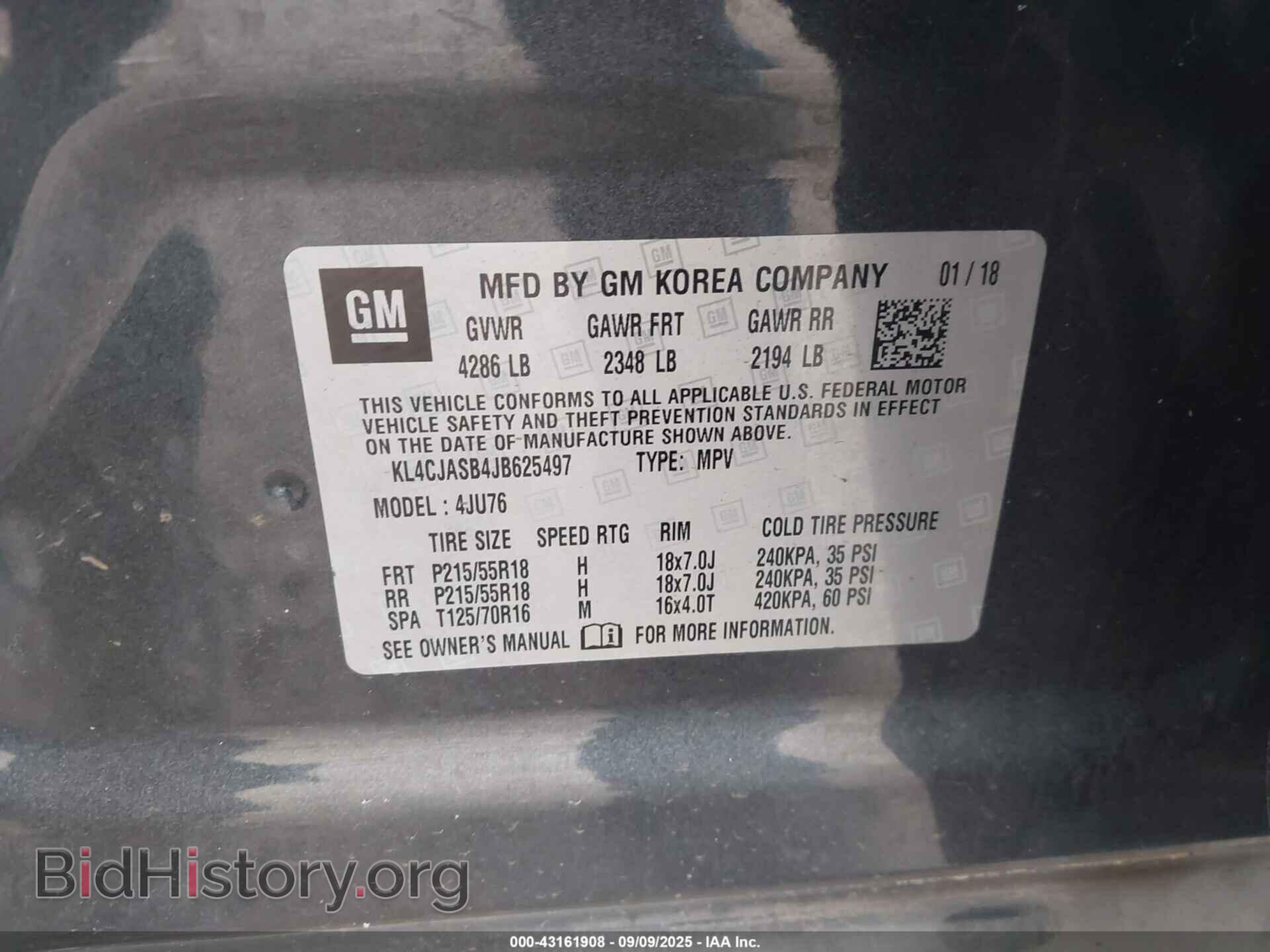 2018 BUICK ENCORE - VIN: KL4CJASB4JB625497 - Photo 9