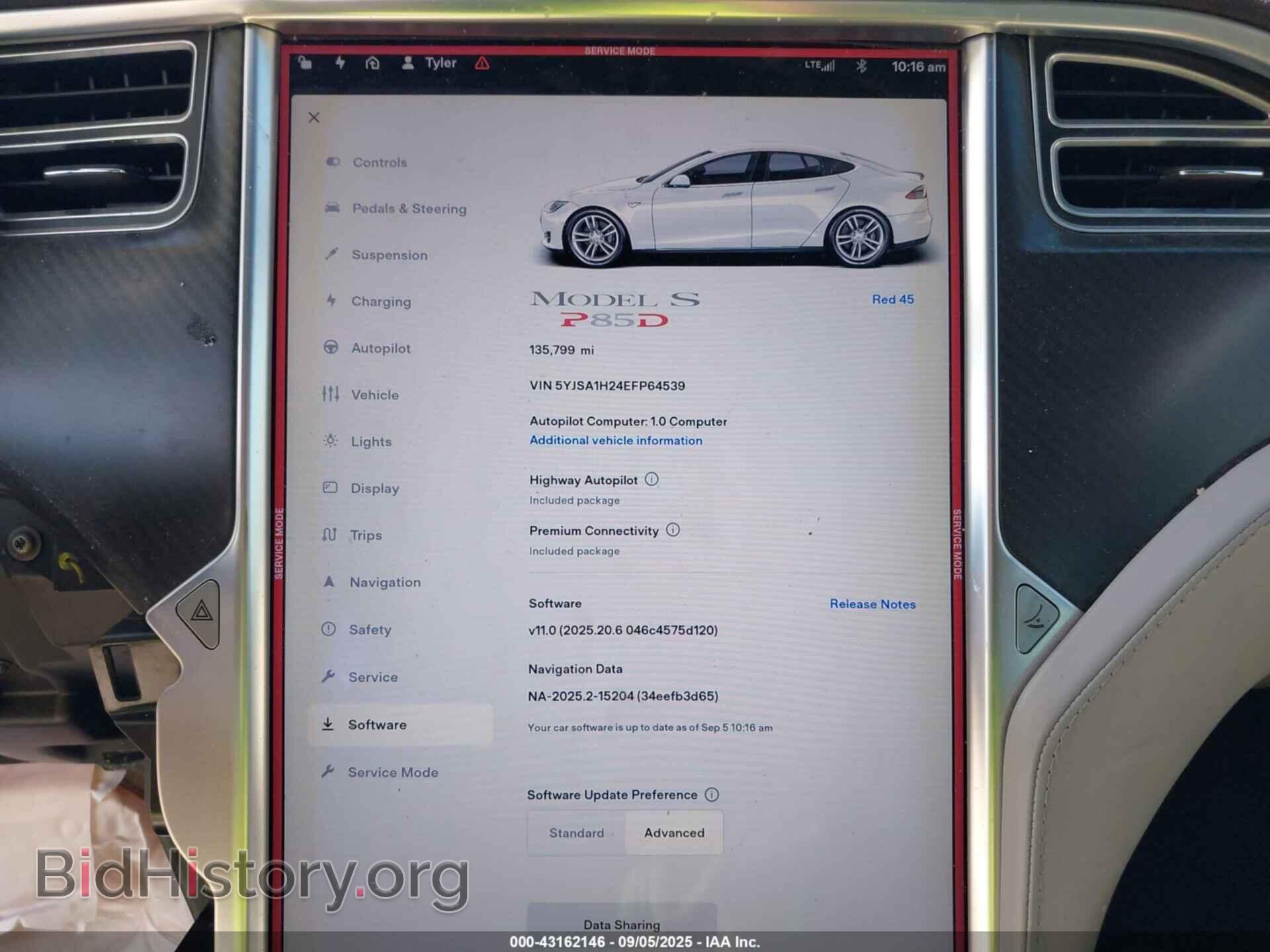 2014 TESLA MODEL S - VIN: 5YJSA1H24EFP64539 - Photo 7