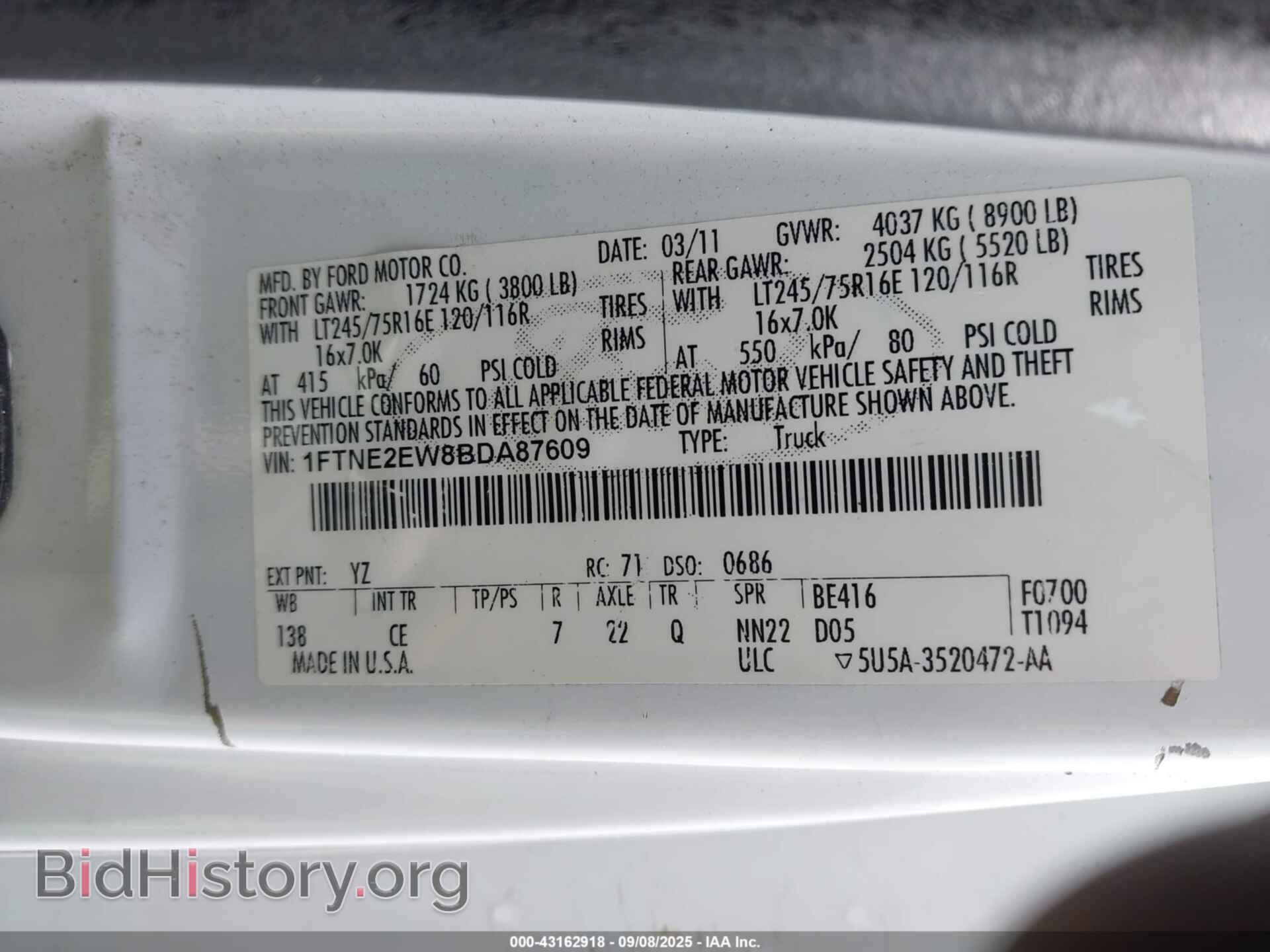 2011 FORD E-250 - VIN: 1FTNE2EW8BDA87609 - Photo 9