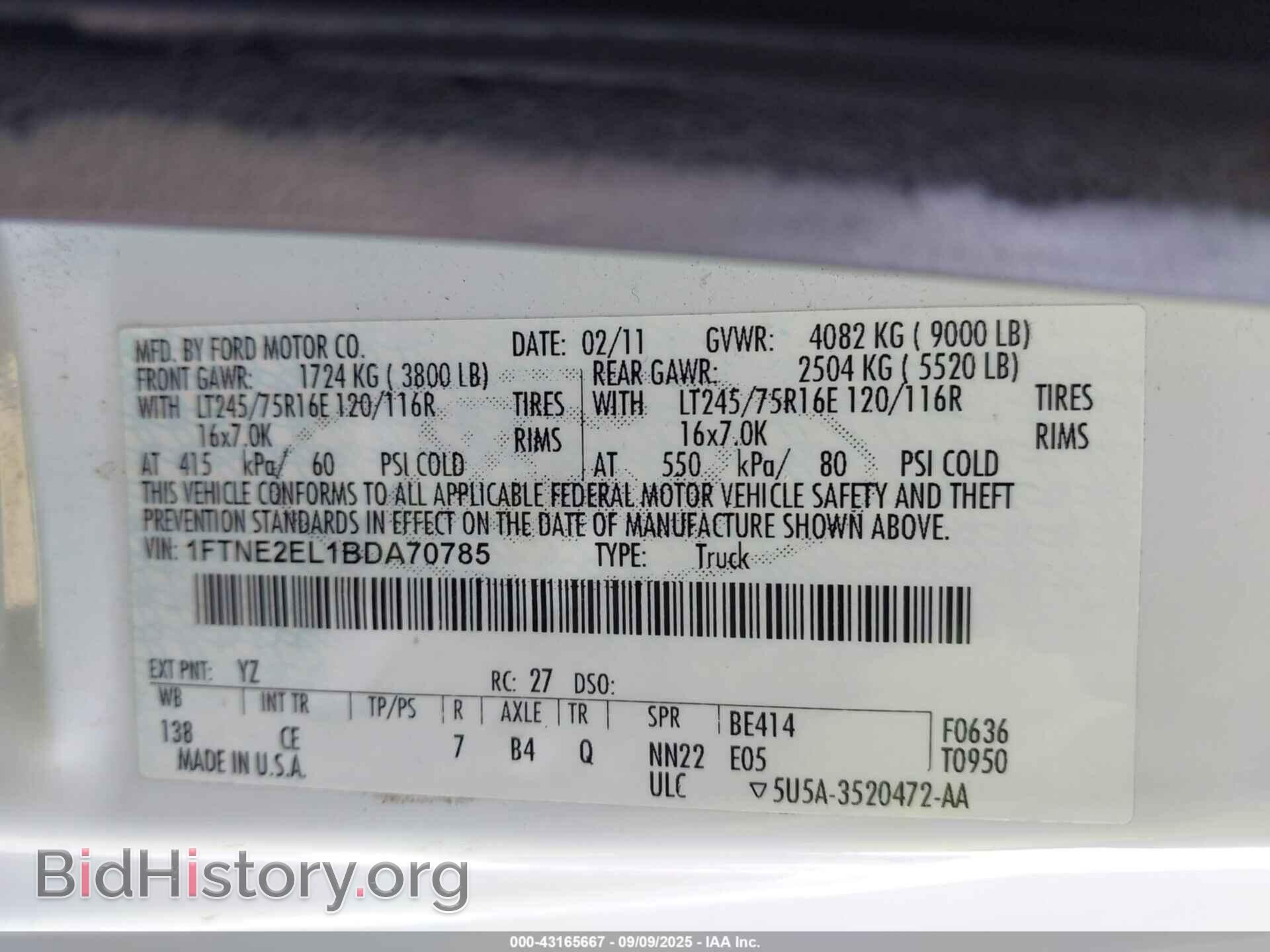 2011 FORD E-250 - VIN: 1FTNE2EL1BDA70785 - Photo 9