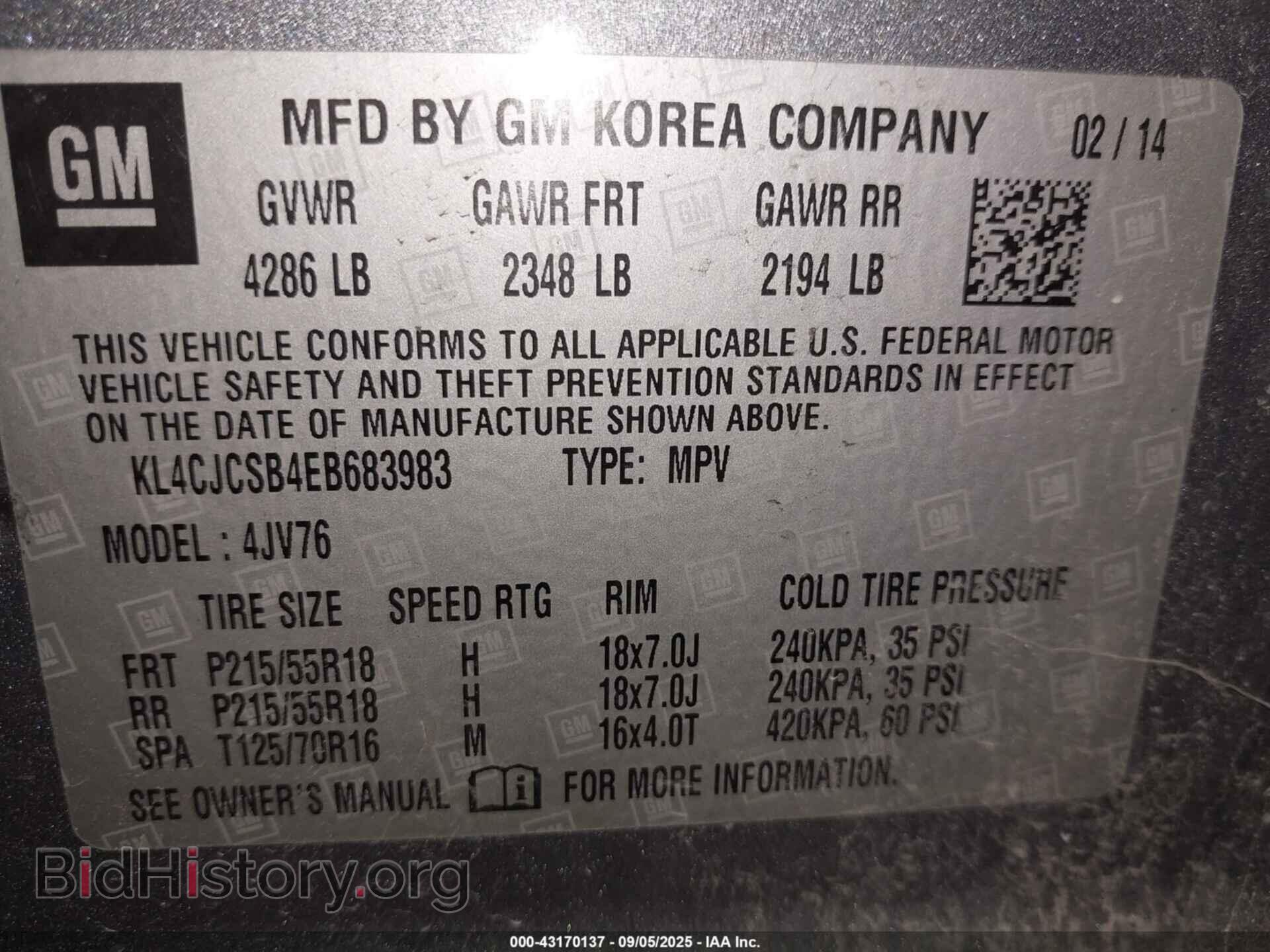 2014 BUICK ENCORE - VIN: KL4CJCSB4EB683983 - Photo 9