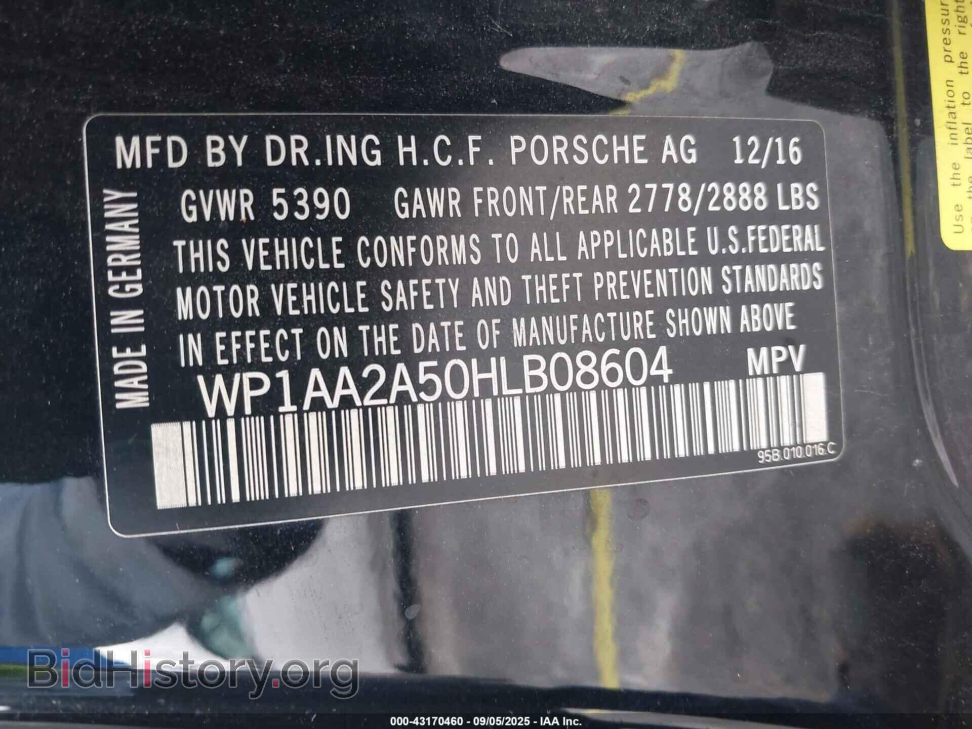 2017 PORSCHE MACAN - VIN: WP1AA2A50HLB08604 - Photo 9