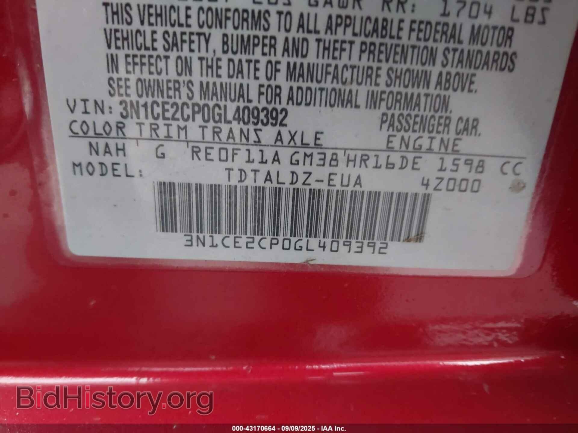 2016 NISSAN VERSA NOTE - VIN: 3N1CE2CP0GL409392 - Фото 9