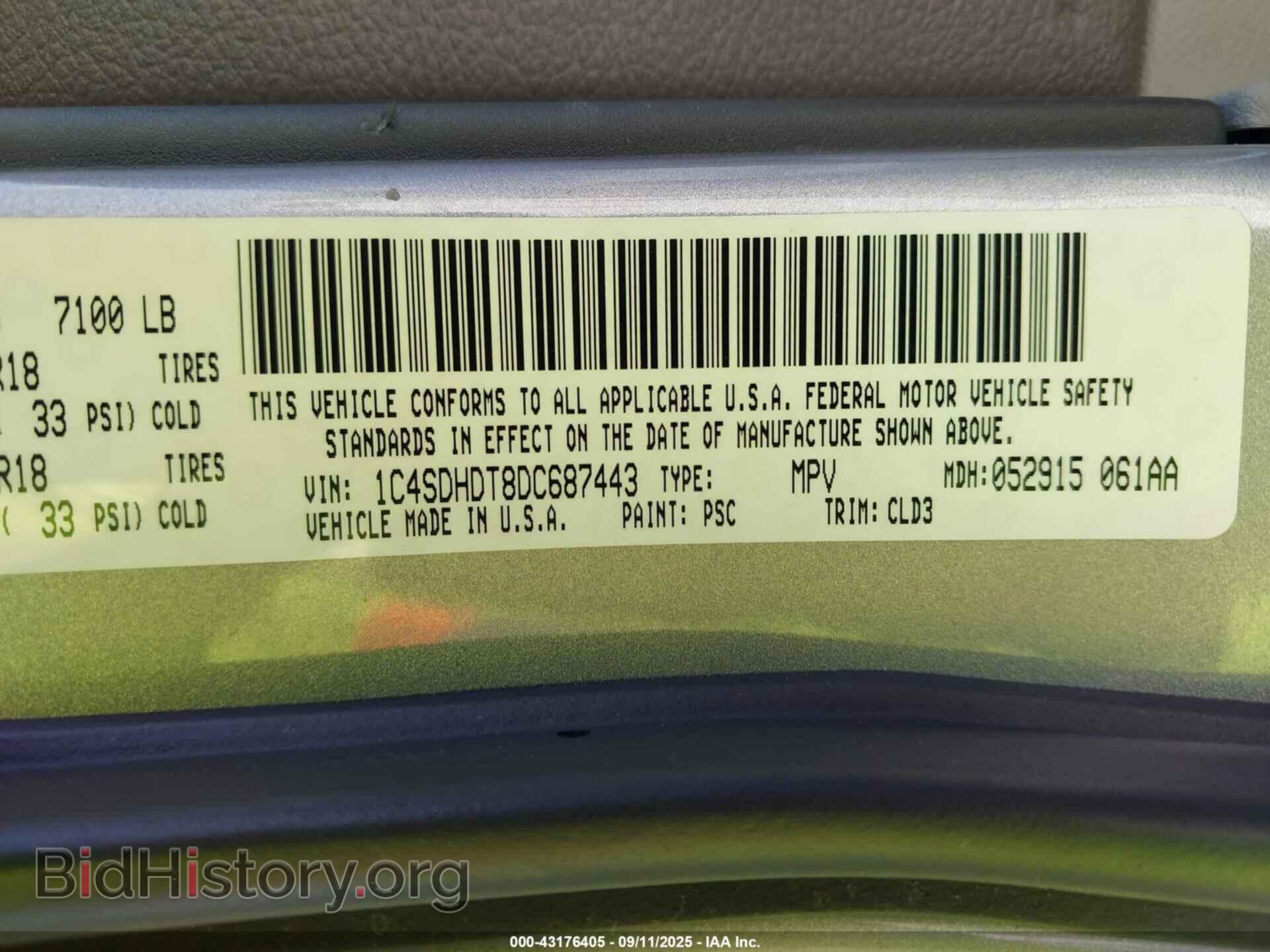 2013 DODGE DURANGO - VIN: 1C4SDHDT8DC687443 - Photo 9