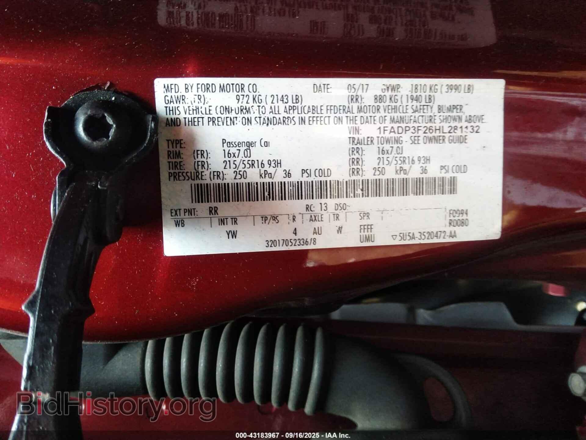 2017 FORD FOCUS - VIN: 1FADP3F26HL281132 - Фото 9