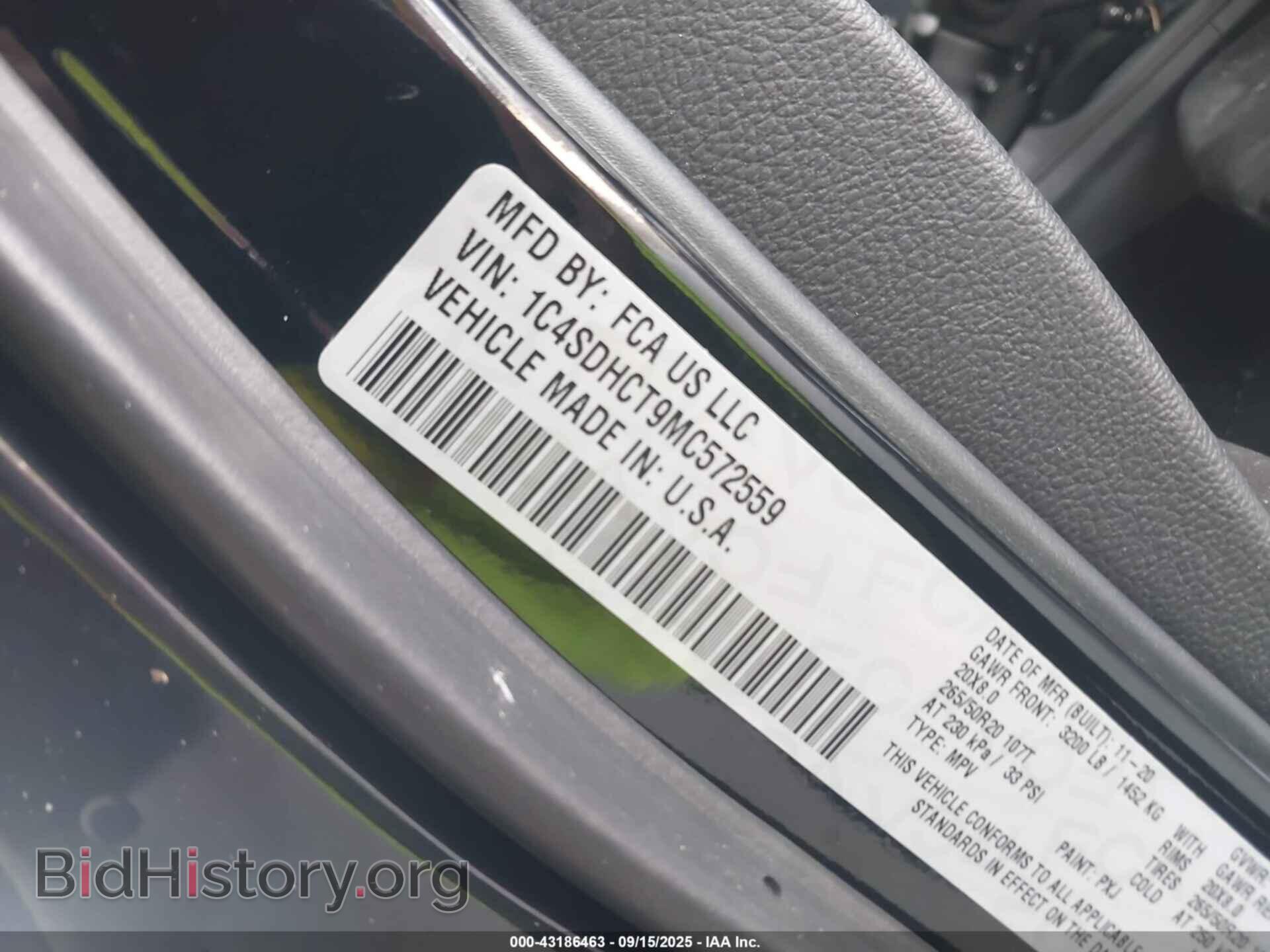 2021 DODGE DURANGO - VIN: 1C4SDHCT9MC572559 - Фото 9