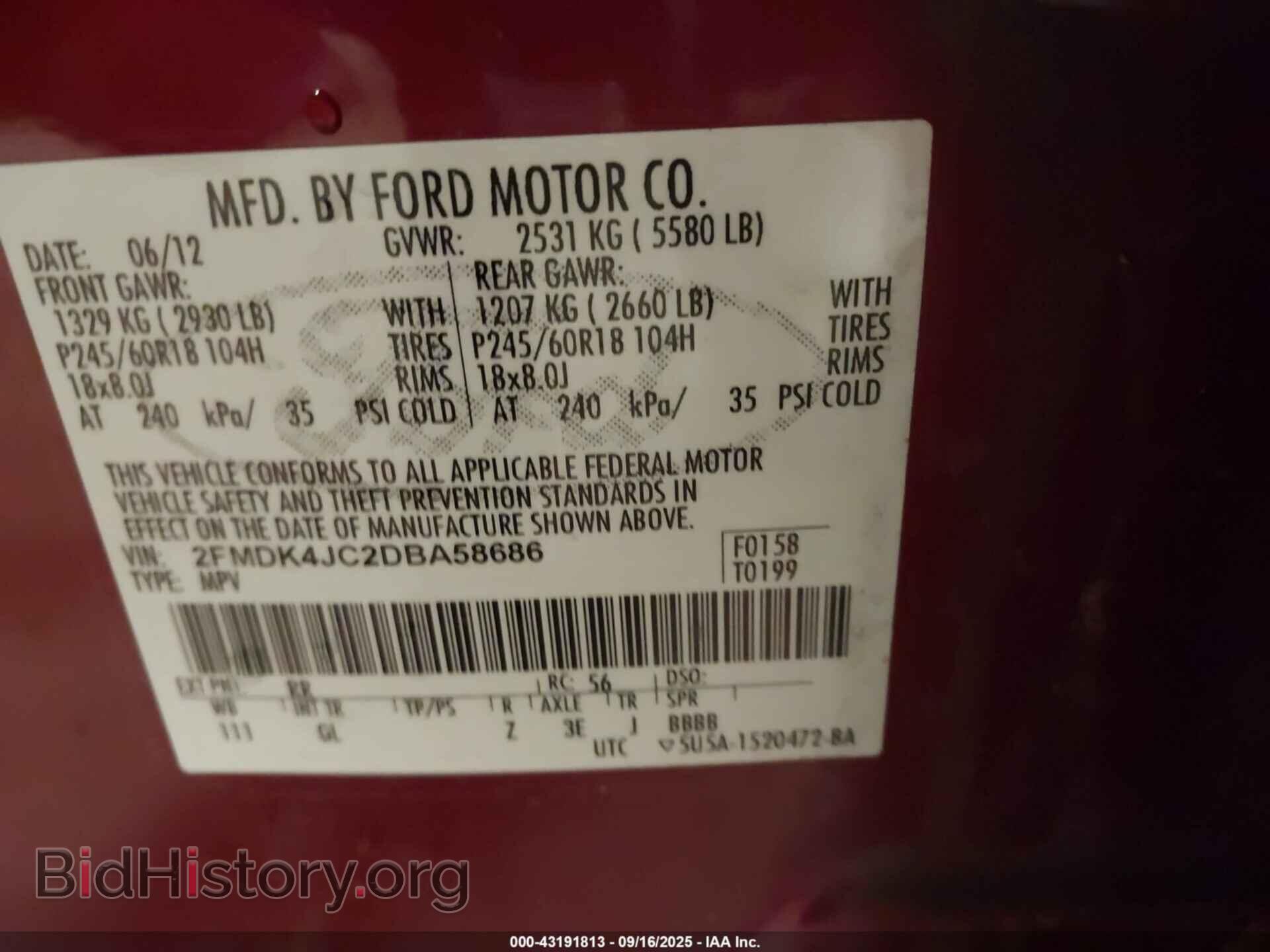2013 FORD EDGE - VIN: 2FMDK4JC2DBA58686 - Photo 9