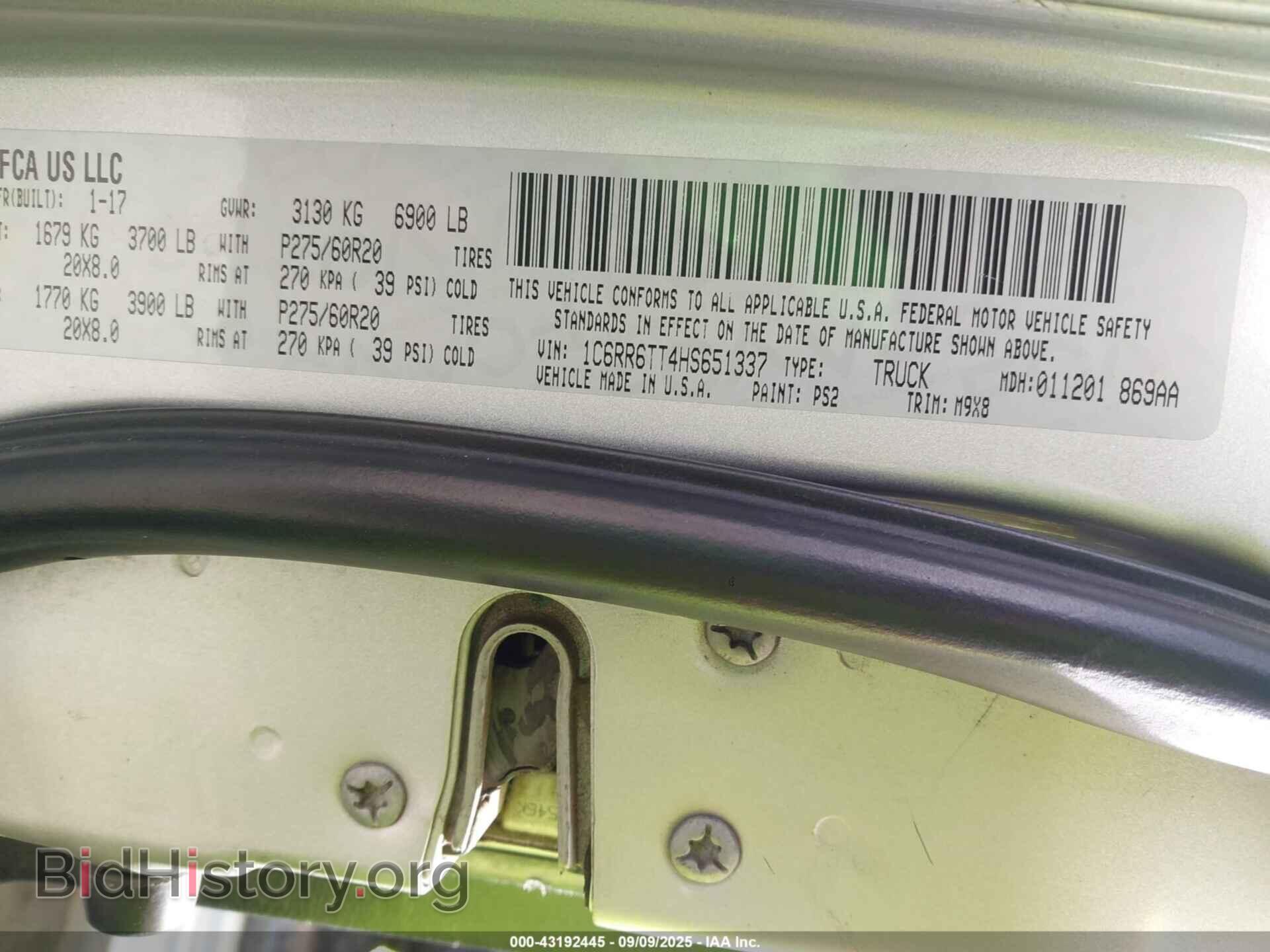 2017 RAM 1500 - VIN: 1C6RR6TT4HS651337 - Фото 9