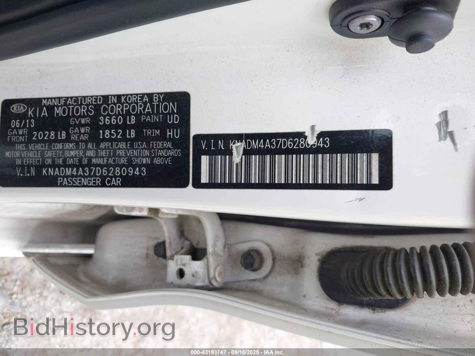 2013 KIA RIO - VIN: KNADM4A37D6280943 - Фото 9