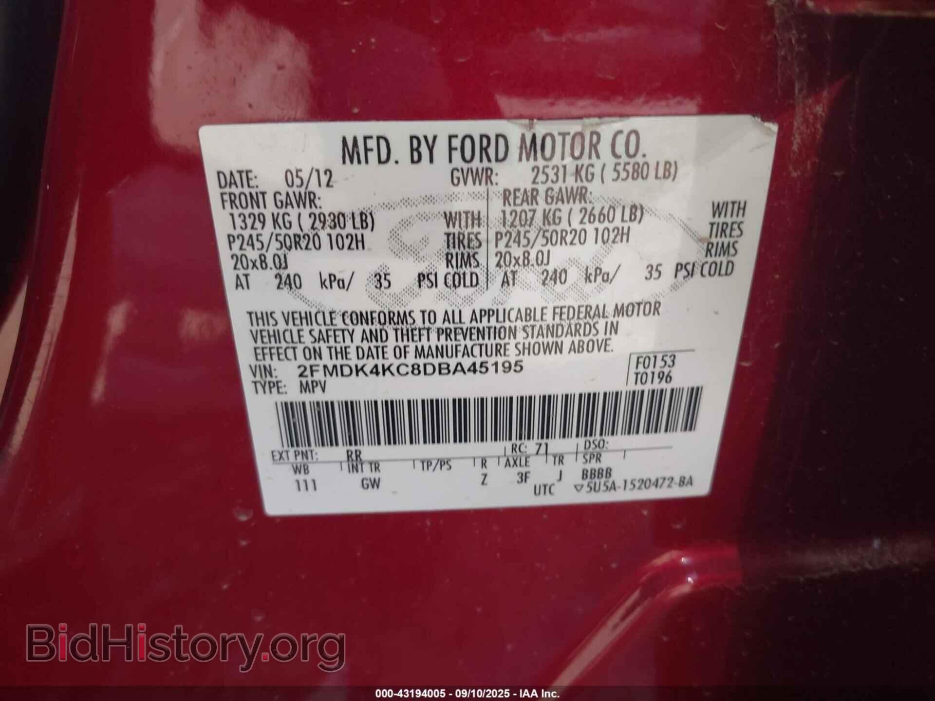 2013 FORD EDGE - VIN: 2FMDK4KC8DBA45195 - Photo 9