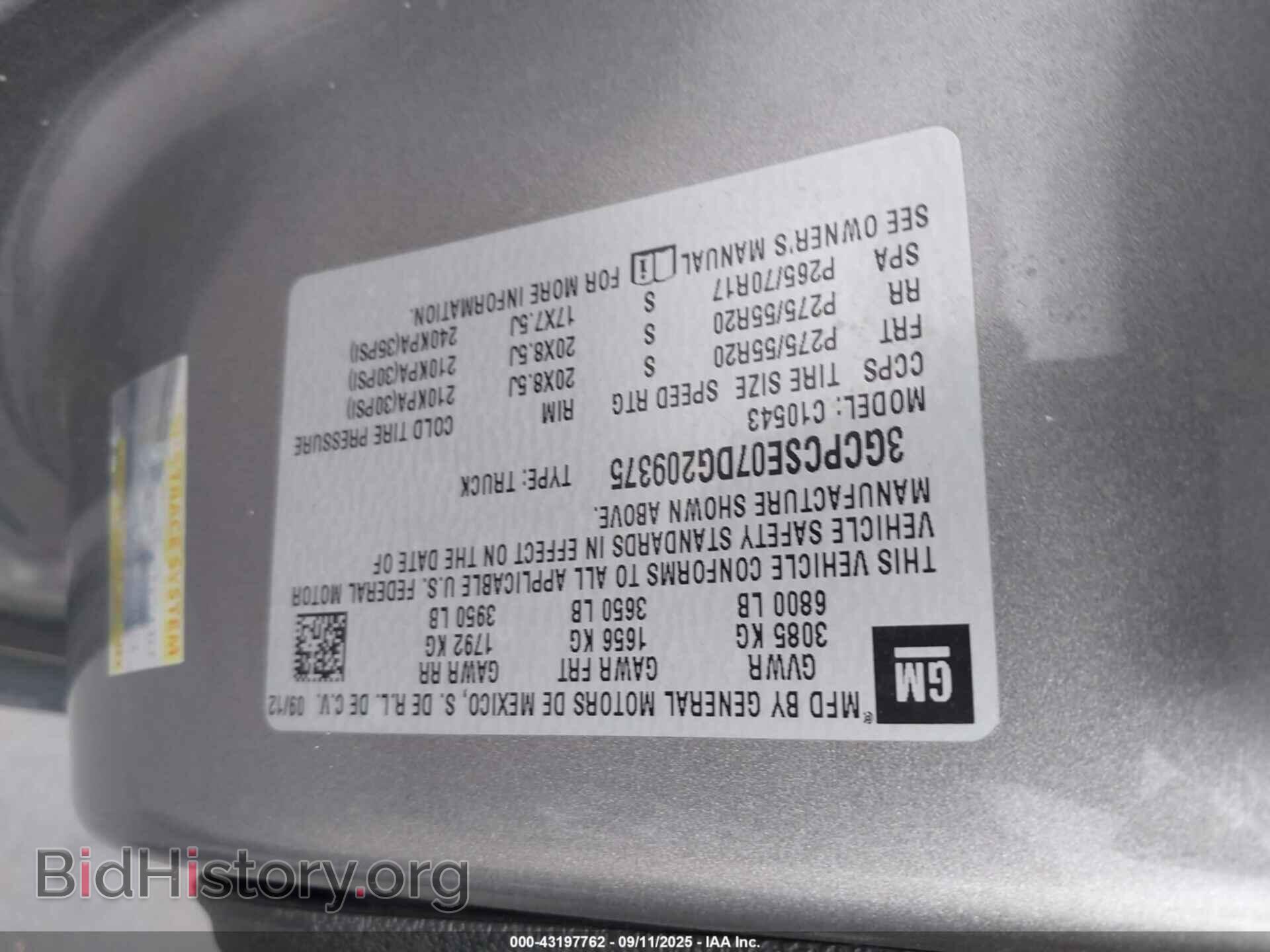 2013 CHEVROLET SILVERADO 1500 - VIN: 3GCPCSE07DG209375 - Фото 9