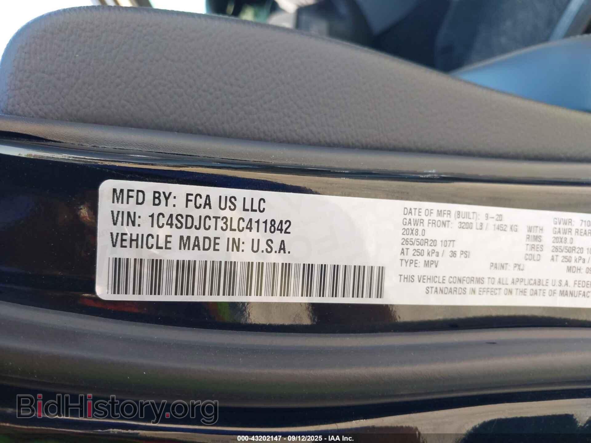 2020 DODGE DURANGO - VIN: 1C4SDJCT3LC411842 - Photo 9