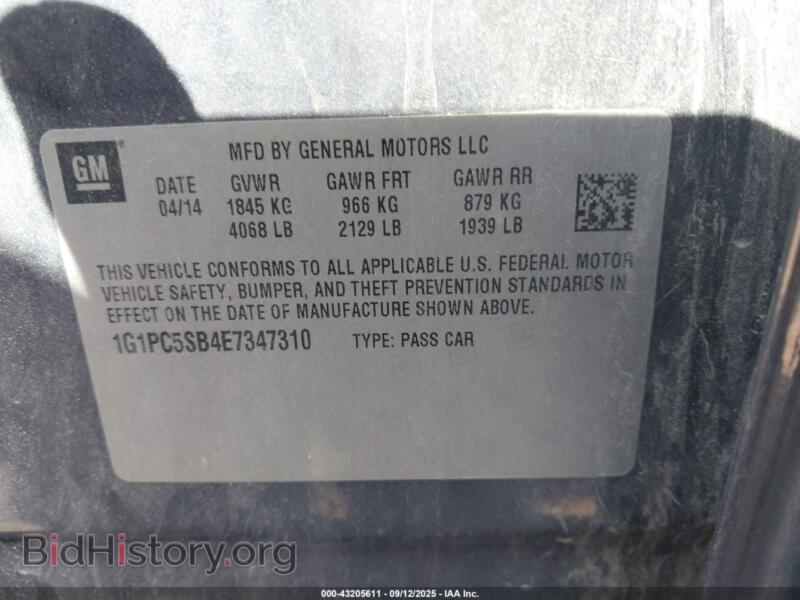 2014 Chevrolet CRUZE (VIN 1G1PC5SB4E7347310) — фото 9 из 17