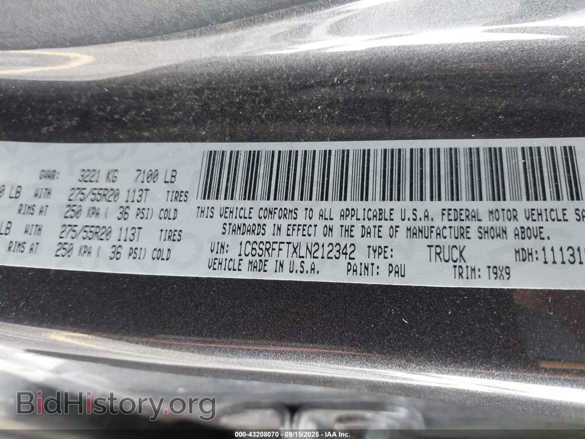 2020 RAM 1500 - VIN: 1C6SRFFTXLN212342 - Фото 9