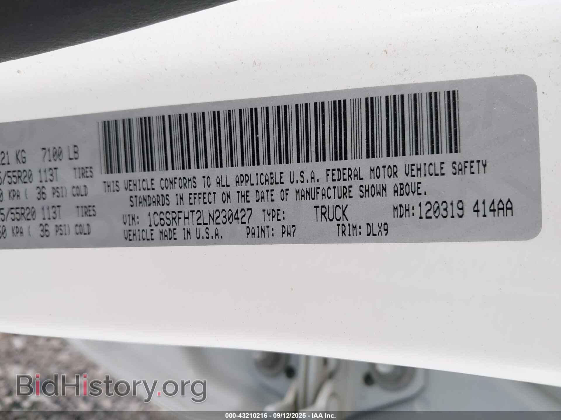 2020 RAM 1500 - VIN: 1C6SRFHT2LN230427 - Фото 9
