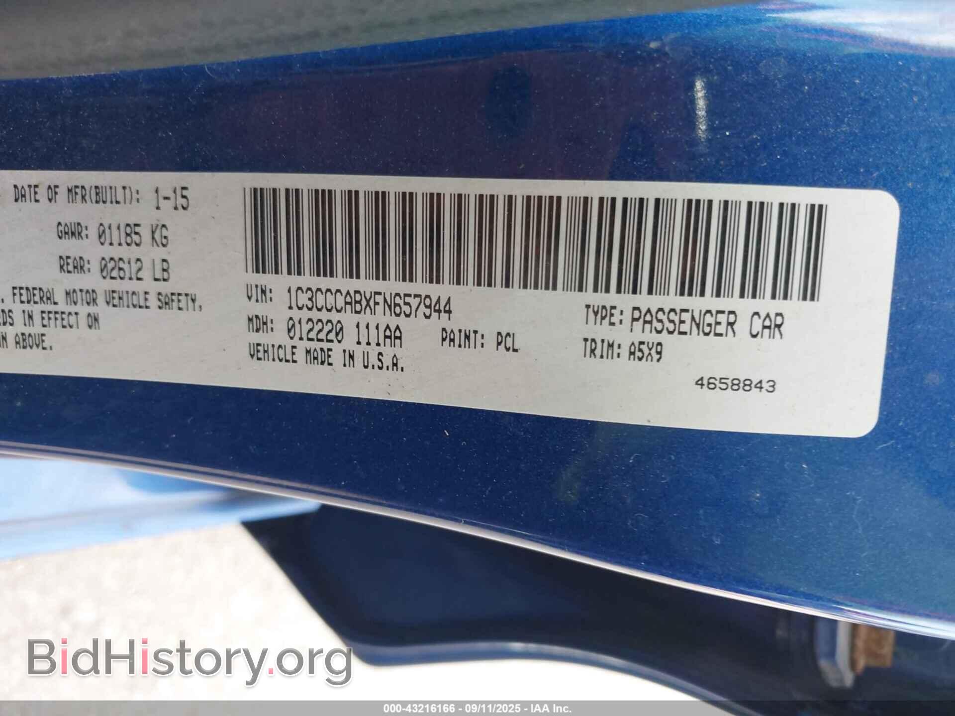 2015 CHRYSLER 200 - VIN: 1C3CCCABXFN657944 - Фото 9
