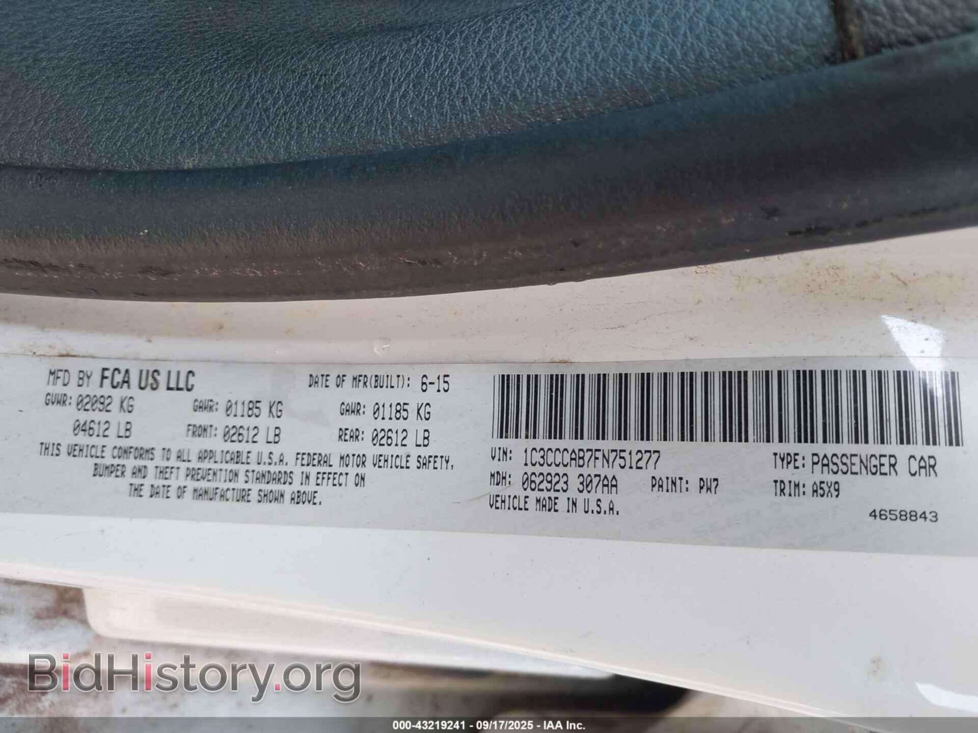 2015 CHRYSLER 200 - VIN: 1C3CCCAB7FN751277 - Фото 9