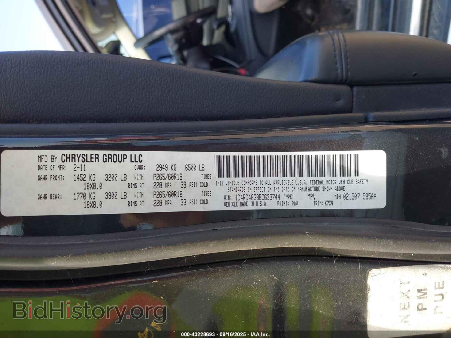 2011 DODGE DURANGO - VIN: 1D4RD4GG8BC633744 - Photo 9