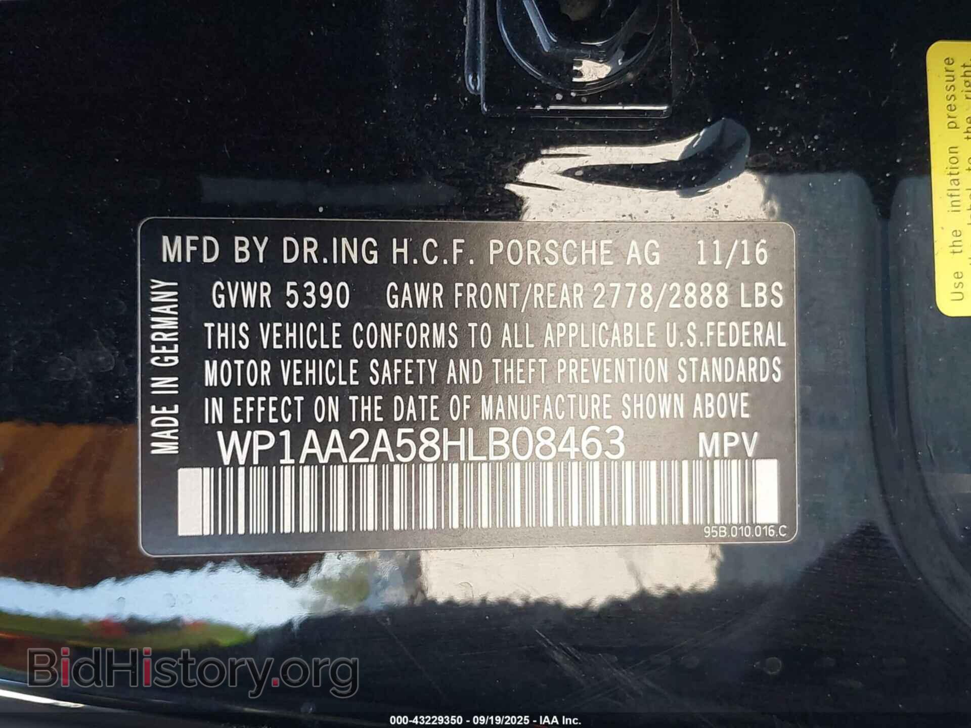 2017 PORSCHE MACAN - VIN: WP1AA2A58HLB08463 - Photo 9