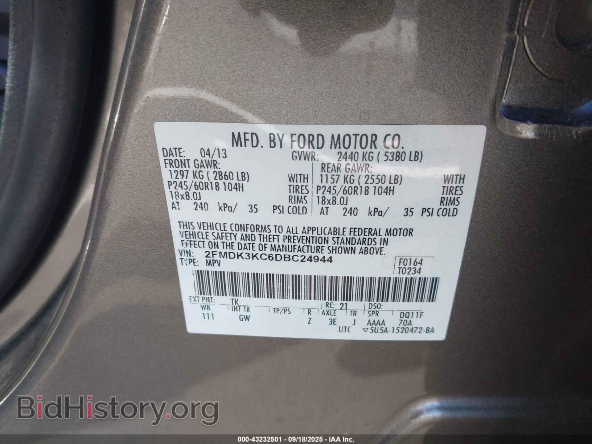 2013 FORD EDGE - VIN: 2FMDK3KC6DBC24944 - Photo 9